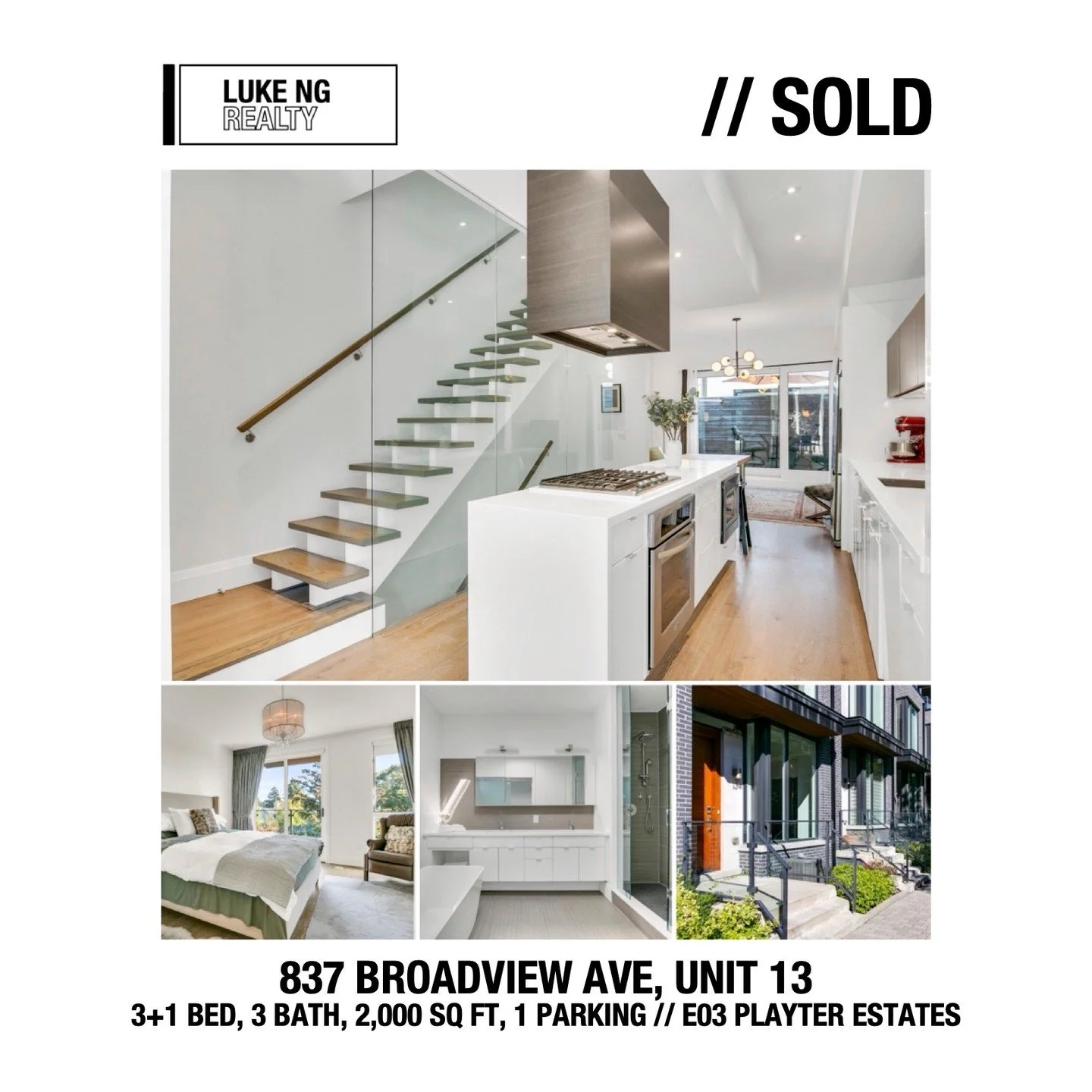 🏡 SOLD!!! Luxury townhouse in one of Toronto's most sought after neighbourhoods! 

Congrats to my seller clients on the firm sale of their stunning, turn key home, complete with 3+1 bedrooms and three bathrooms across nearly 2,000 sq ft!

It was my 