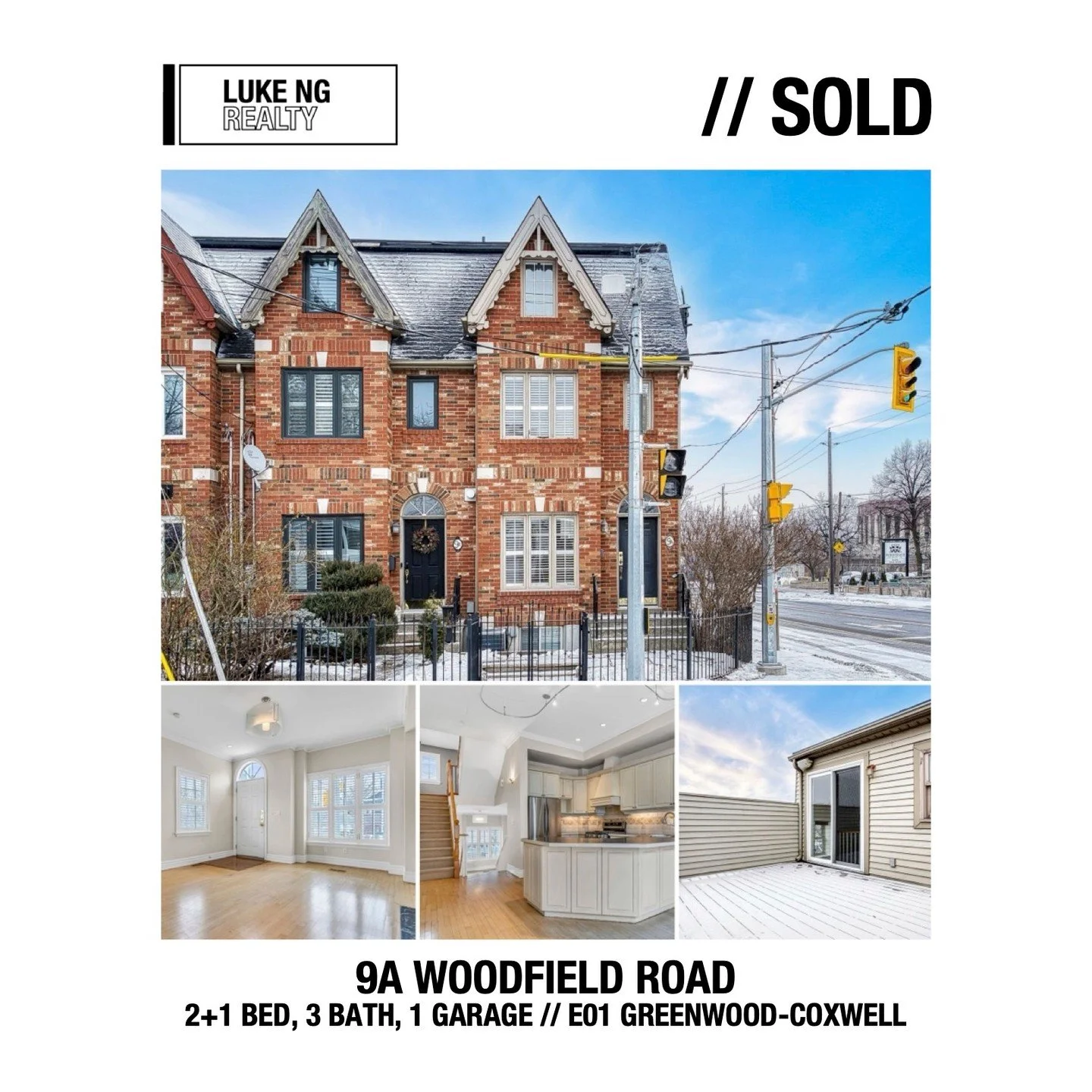 😍🏡 by The Beaches! Congrats to my buyer clients on the purchase of their next home! 

Two plus one bedrooms, two living rooms, three bathrooms and an attached garage across 1,500 sq ft in an end-unit townhouse. Walking distance to summer time beach