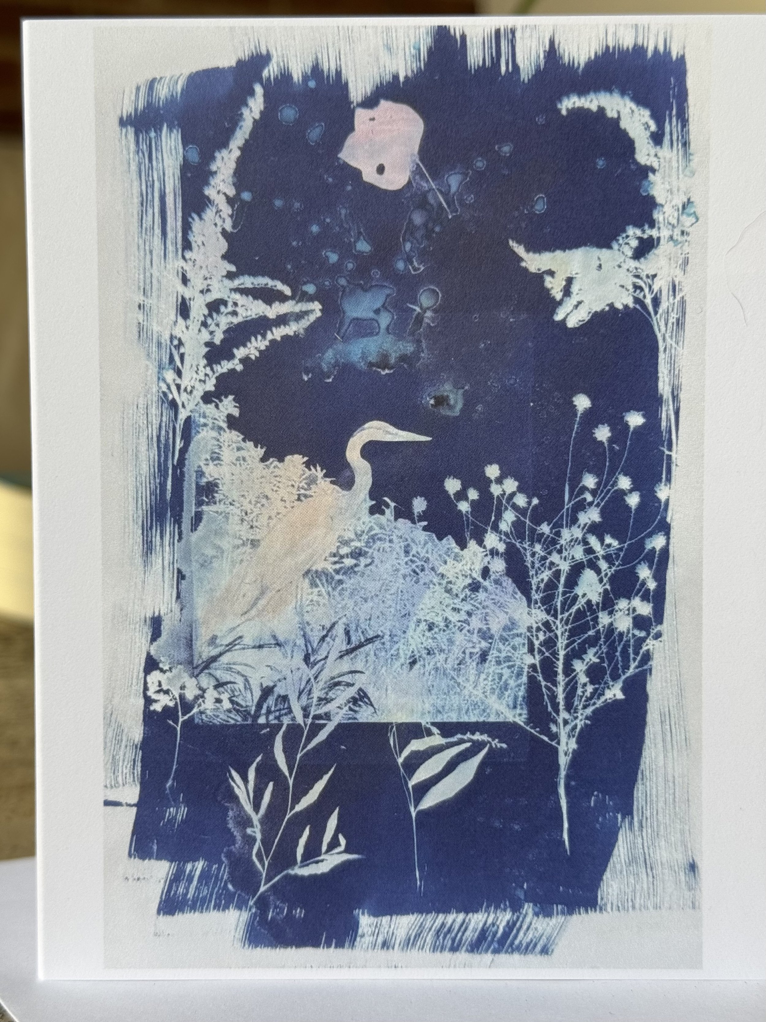 Blue Heron Cyanotype Greeting Card