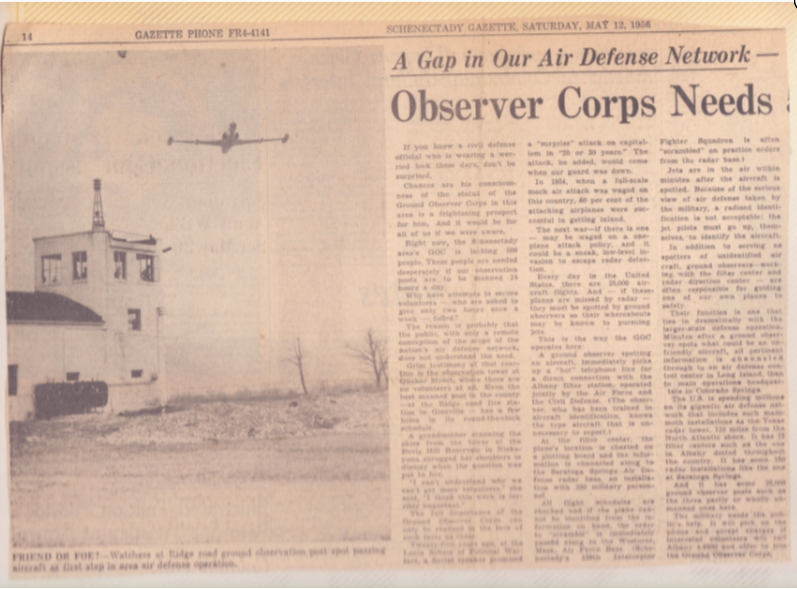 Observer Corp Gazette Article 05-1954.png