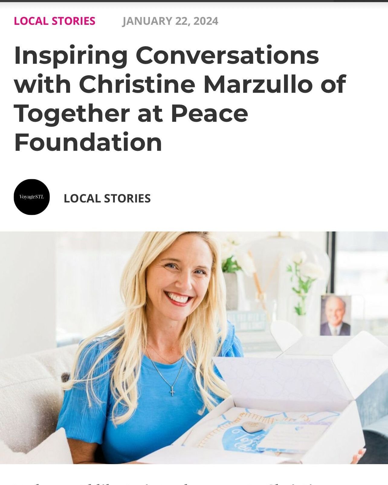 🌟📰 Featured in Voyage Magazine: Inspiring Conversations with Together at Peace 📰🌟

We are thrilled to announce that Together at Peace Foundation has been featured in the latest issue of Voyage Magazine in an article titled &quot;Inspiring Convers