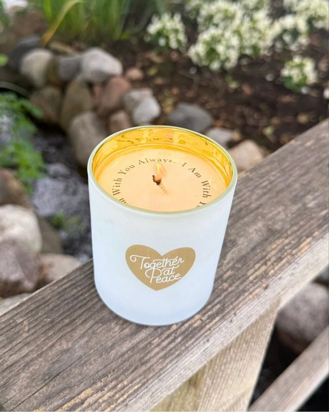 Each candle is crafted with intention, and $10 from every purchase supports Together at Peace, helping provide hope, comfort, and healing for those navigating loss. 💙

The &ldquo;Peace Be With You&rdquo; candle is designed to bring a quiet moment of