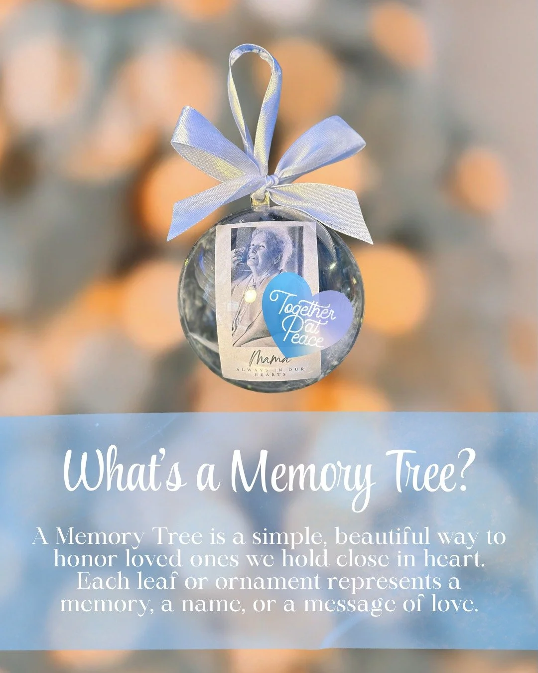 Have you heard of a Memory Tree? 🎄 It&rsquo;s a special holiday tradition where each ornament or ribbon represents a cherished memory, a name, or a message for someone you love. It's very simple to make:

💙 Choose ornaments in colors or shapes that
