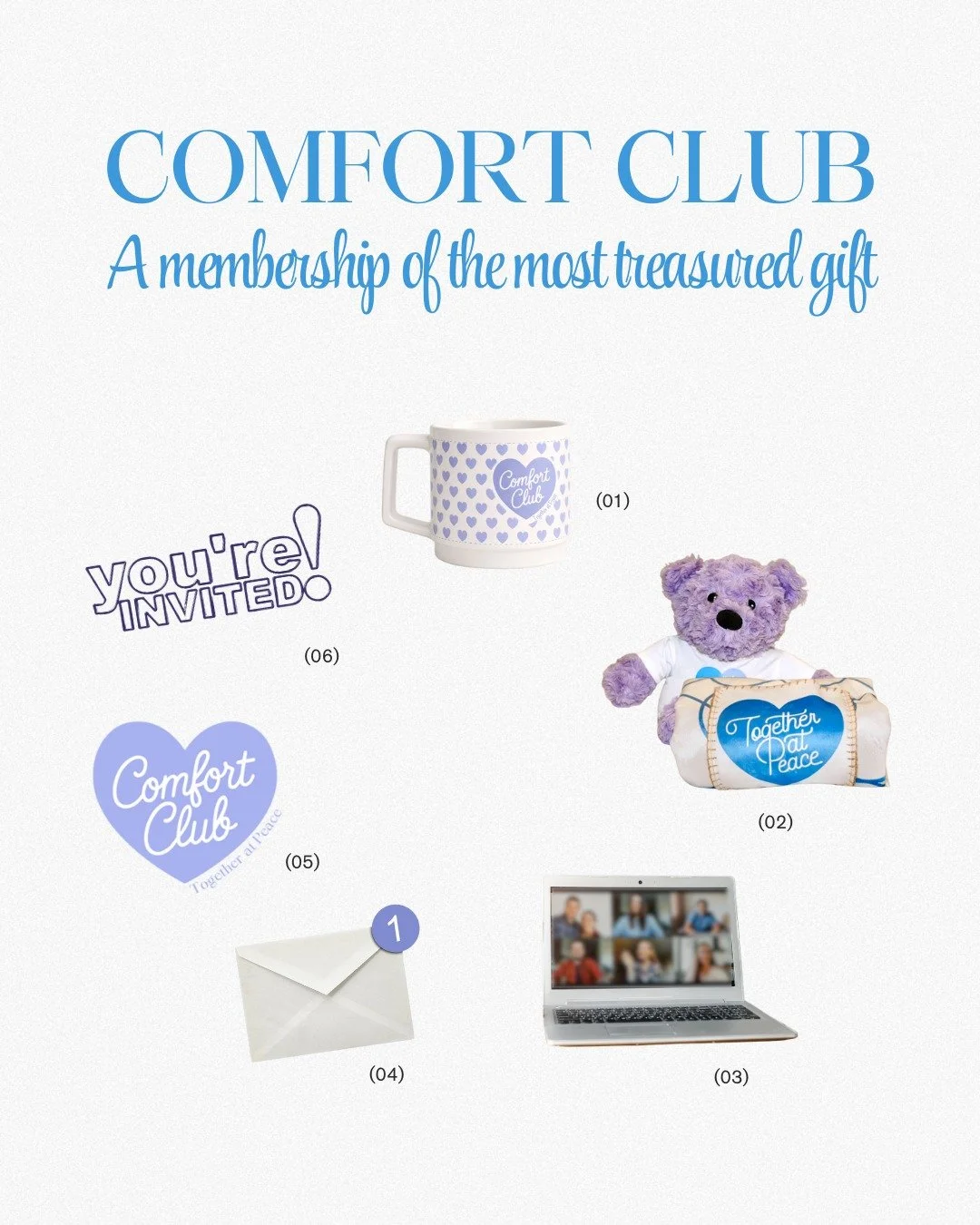 There is still time to become a founding member of Comfort Club! Our first gathering is just one week away, on January 6, and new members are welcome to join from the very beginning.

Your Comfort Club Membership includes:
1. A Comfort Club mug as a 