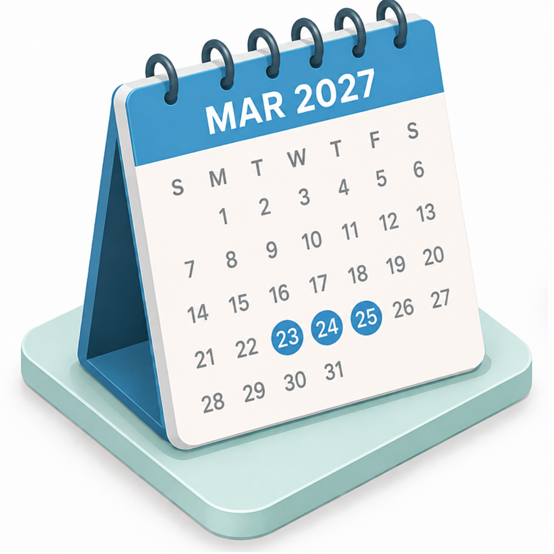 When- March 23-25, 2027