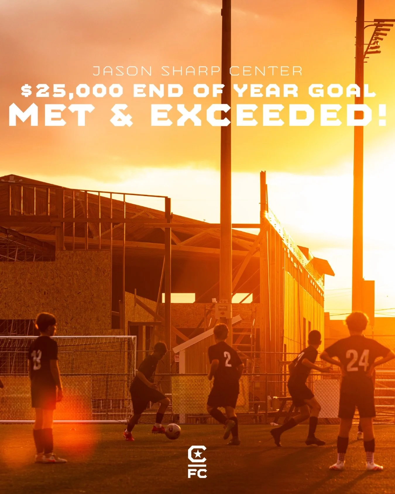 GOAL MET &amp; EXCEEDED💥

We&rsquo;re excited and grateful to announce that thanks to your support, we were able to not only reach but EXCEED our end of year goal, unlocking an additional $25,000 donation to the new Jason Sharp Center!

Thank you to