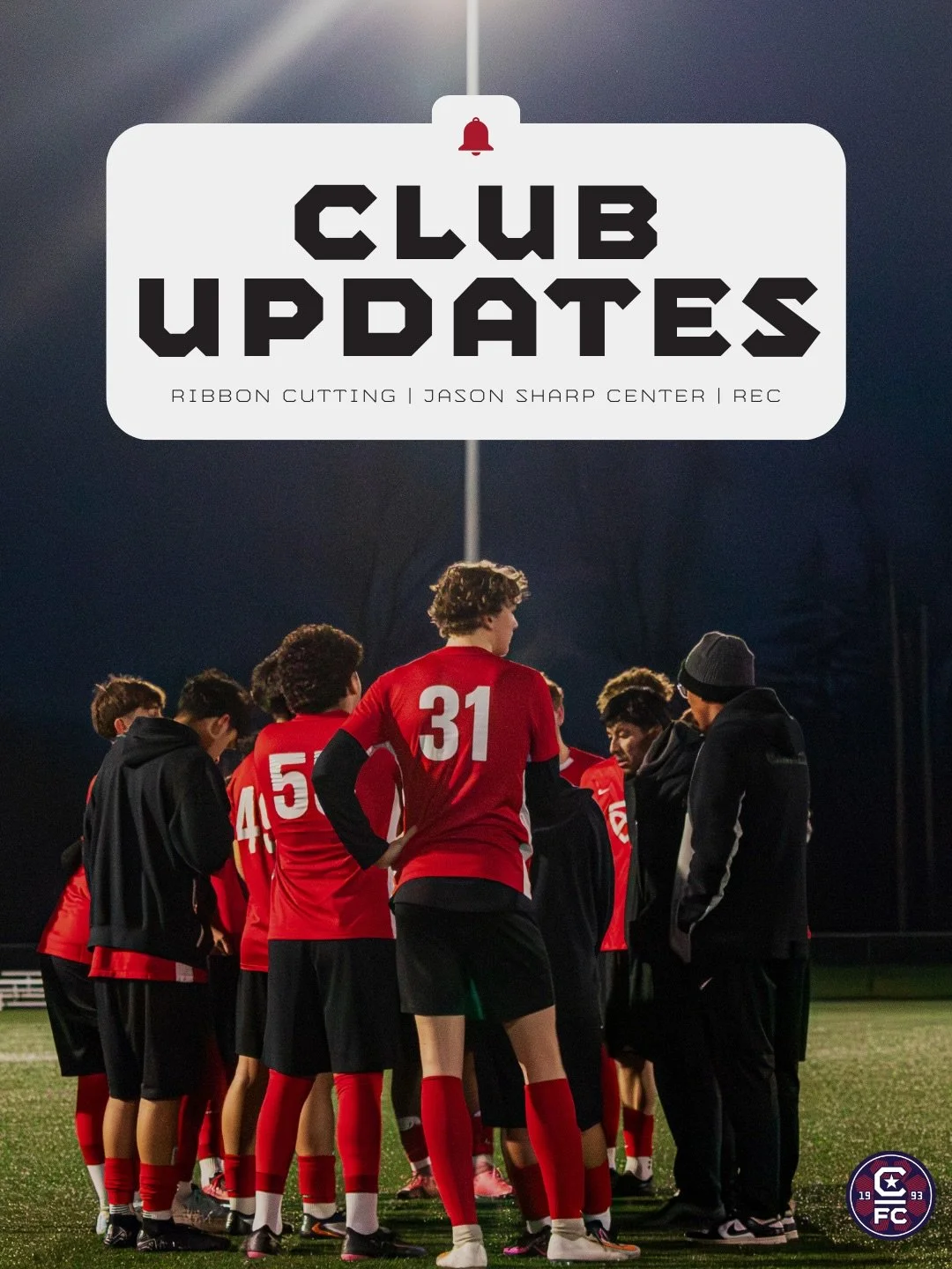 CLUB UPDATES 🔔

We have had a lot of information going out and a lot of questions coming in about some pretty big stuff happening at CFC! 

Here are 3 things you need to know - 

1.EAST SALEM COMMUNITY CENTER RIBBON CUTTING ✂️

This event is celebra