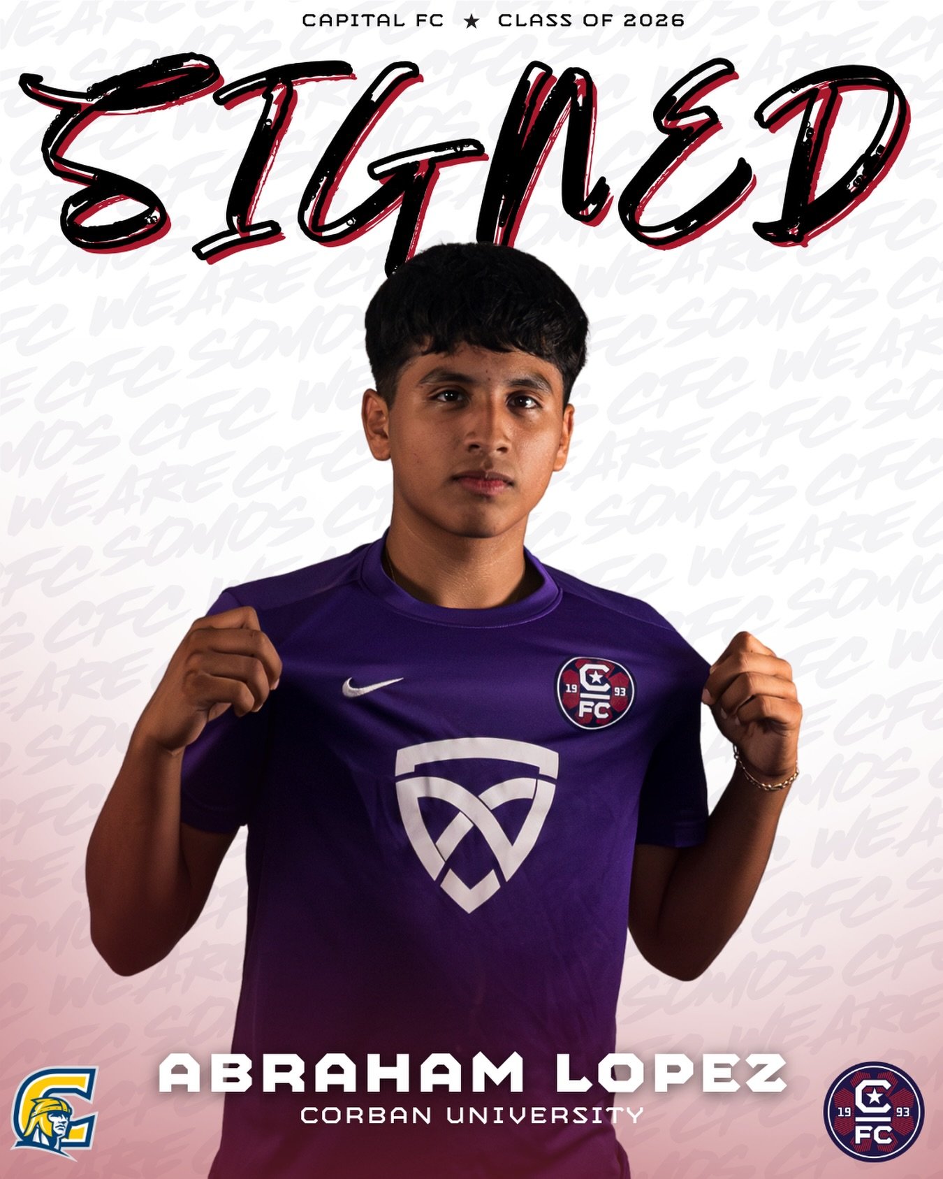 Next level unlocked 🔓 

Congrats to Abraham Lopez on committing to Corban University where he will continue his soccer career this fall!

Vamos, Warriors @corbanmsoc ⚔️

#somoscfc #winningculture #cfc #classof2026