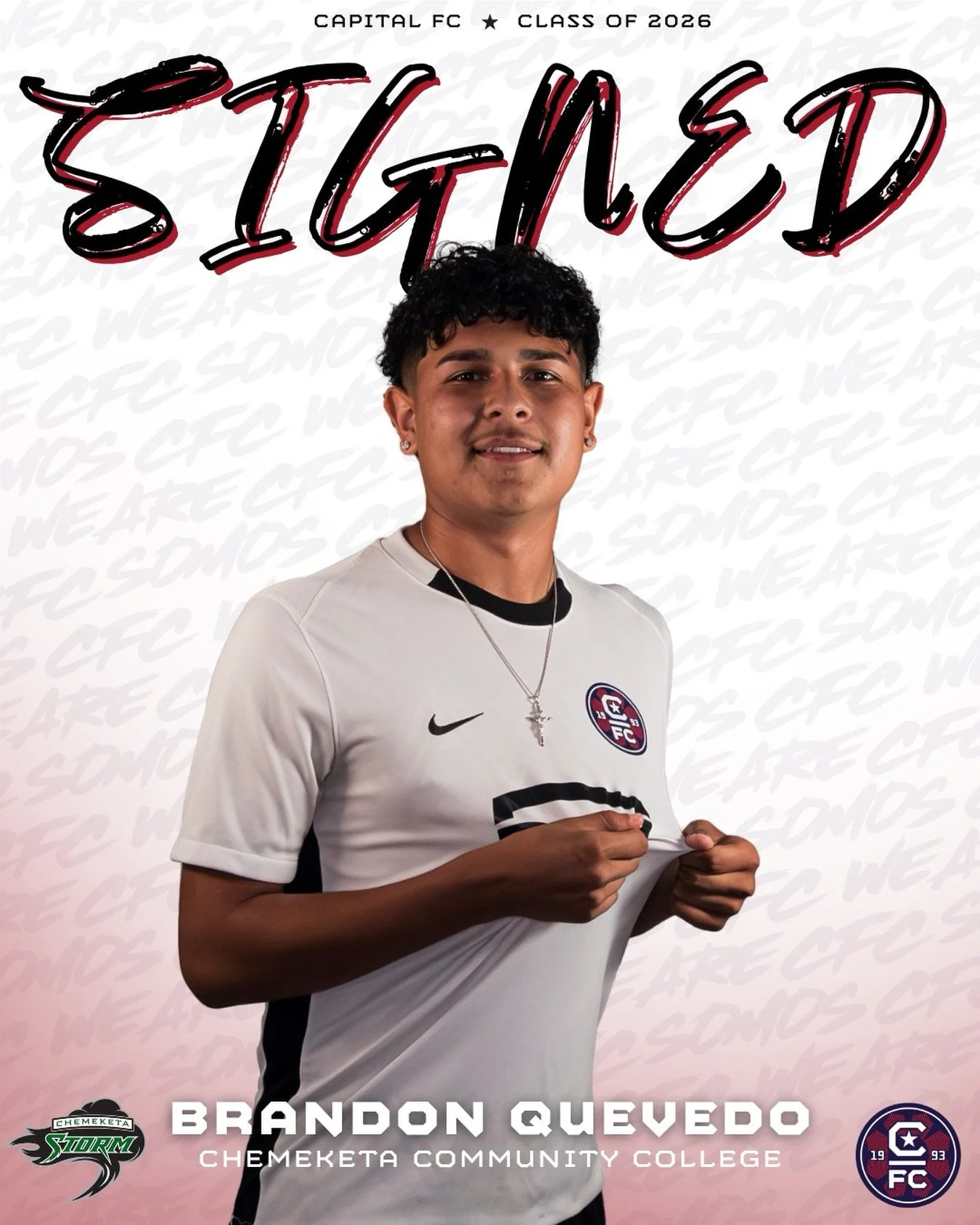 On the rise ⚡️

Congrats to Brandon Quevedo from the 2007/08B ECNL-RL on committing to Chemeketa Community College where he will continue his soccer career this fall!

Vamos, @stormmsoccer ⛈️

#somoscfc #winningculture #cfc #classof2026