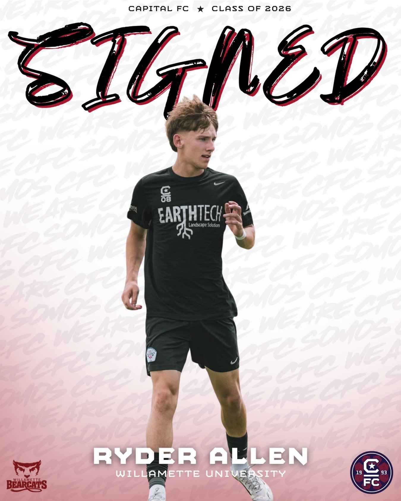 Officially signed ✍️

Congrats to Ryder Allen from the 2007/08 ECNL-RL squad on committing to Willamette University where he will continue his soccer career this fall!

Vamos, Bearcats @willamettemsoc 💥

#somoscfc #winningculture #cfc #classof2026