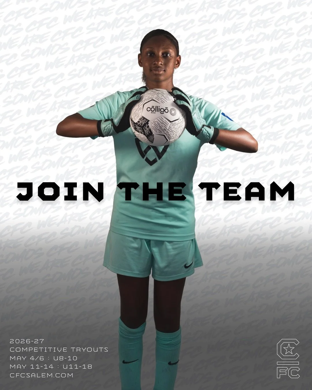 Level up your game this year at CFC 📈

You&rsquo;re invited to join Salem&rsquo;s #1 youth soccer Club for youth ages U8-19.

These tryouts are for players who are interested in growing their game and competing year-round at local, regional, and nat