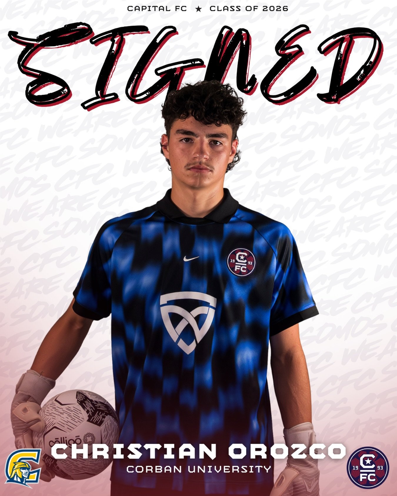 Locked in 🧱

Congrats to Christian Orozco from the 2007/08B ECNL squad on committing to Corban University where he will continue his soccer career this fall!

Vamos, Warriors @corbanmsoc ⚔️

#somoscfc #winningculture #cfc #classof2026