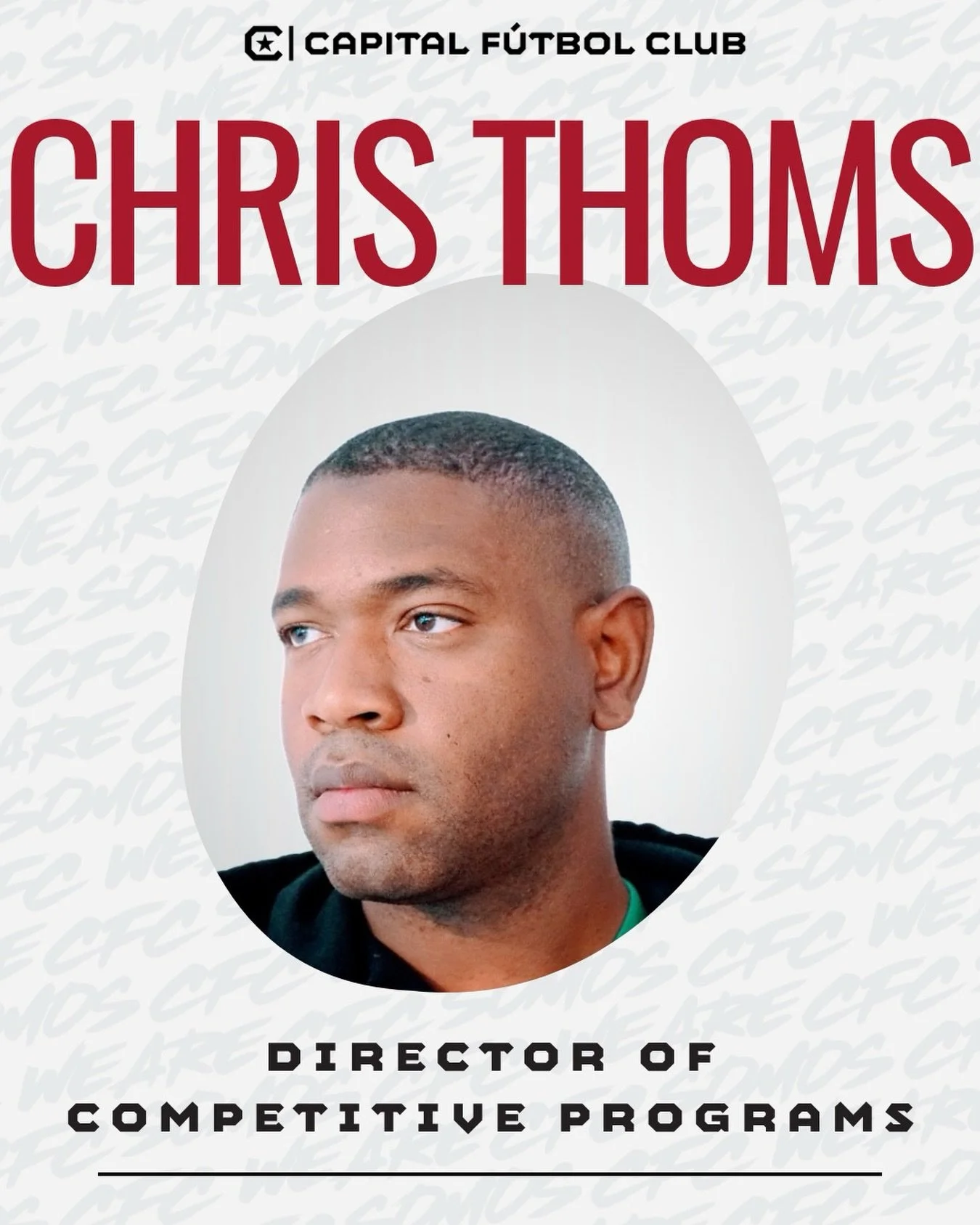 Welcome to the team, Thoms 🤝

We&rsquo;re excited to introduce Chris Thoms as our new Director of Competitive Programming here at CFC! 

Thoms comes to the Club with a vision to help bridge the gap between our Recreational and Academy programs.

&ld