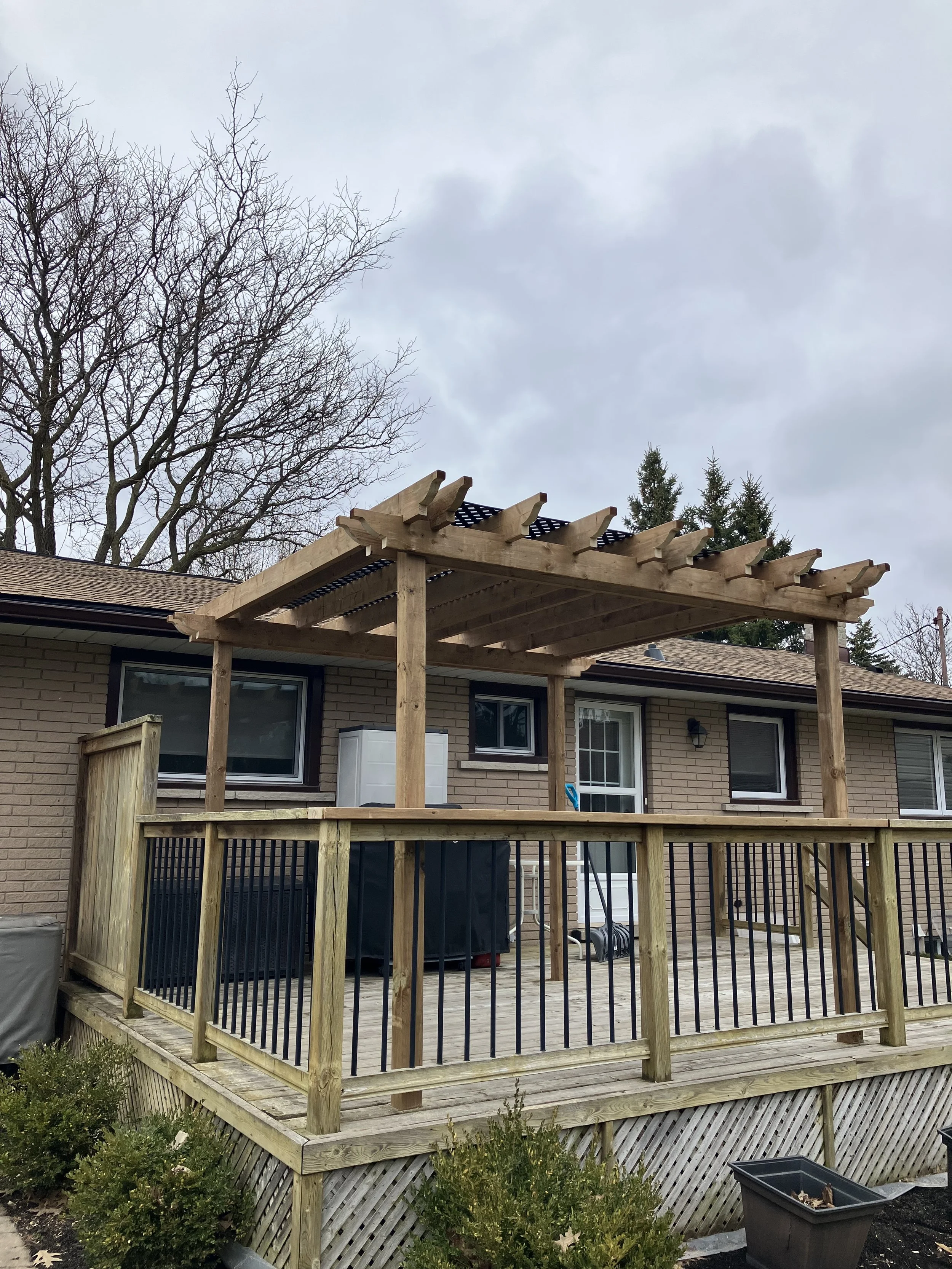 Small add on Pergola in guelph Ontario 