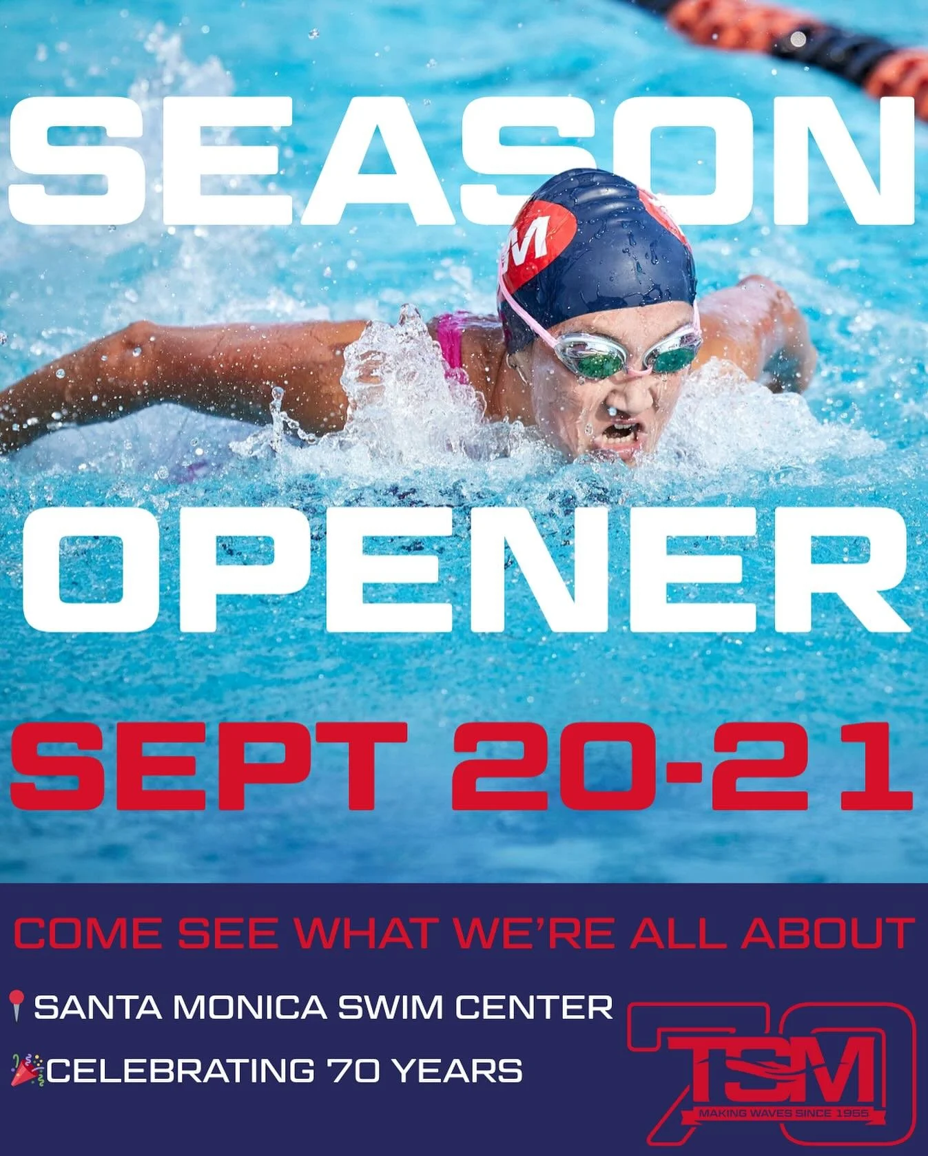 🚨 Season Opener 🚨
The 2025&ndash;2026 season officially kicks off today! 🏊&zwj;♂️✨ Join us at the Santa Monica Swim Center for our season opener meet. We&rsquo;ll be here all weekend!

Come cheer on our athletes and see what TSM is all about. 💙❤️