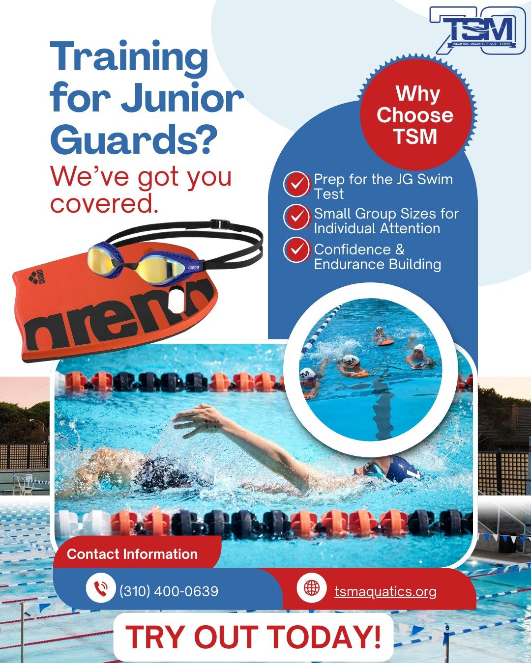 Junior Guards coming up?
Join TSM today! Our small group instruction helps swimmers build the skills and confidence needed to pass the JG swim test. 🌊🏊&zwj;♂️
#SantaMonicaSwimming #TSM70 #YouthSwimming #SwimLessons #JuniorGuards #JG #SwimTeam