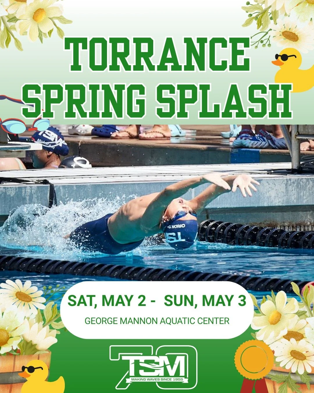 Torrance Spring Splash is here 🌸🌼🌊

TSM is ready to take on the weekend &mdash; bringing the energy, the team spirit, and fun🌷 From first swims to fast swims, this meet is about showing up, competing, and supporting each other every step of the w