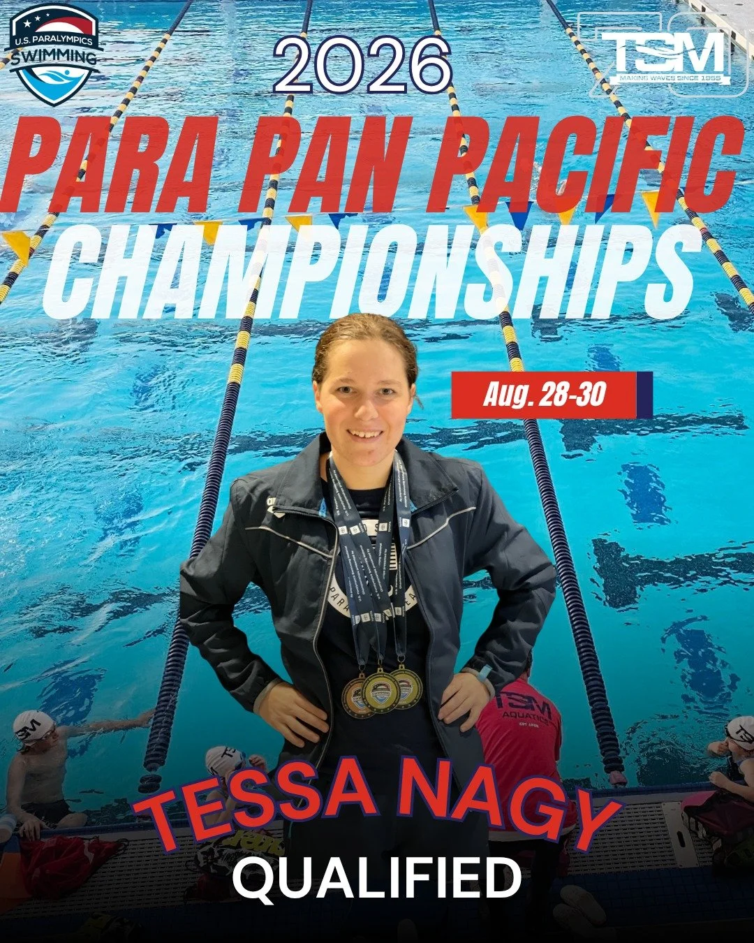 🇺🇸 Congratulations to Tessa on qualifying for the 2026 Para Pan Pacific Championships!

Tessa continues to be one of the hardest workers on our team. She is the embodiment of dedication, perseverance, and a relentless work ethic, all while bringing