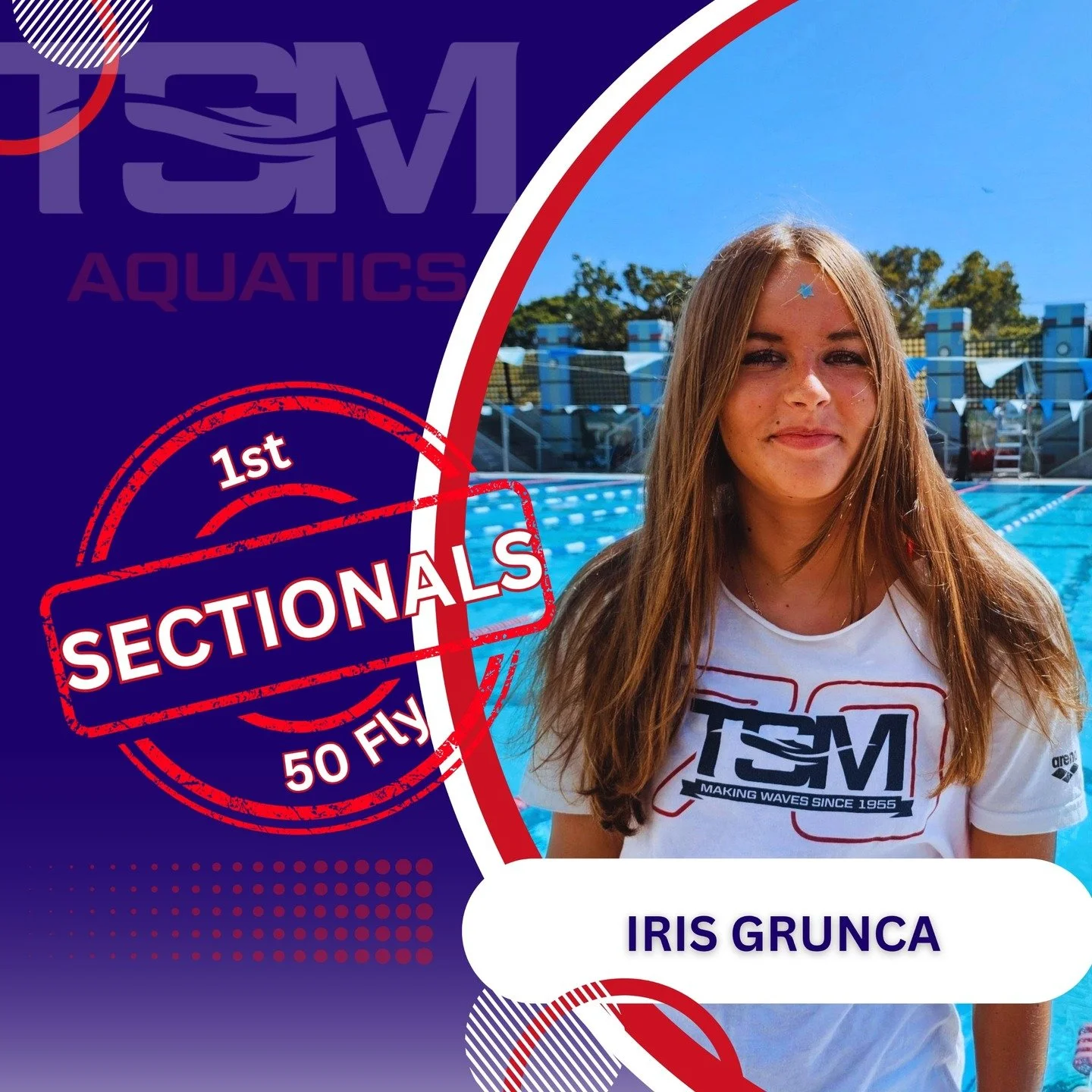 Congratulations to Iris Grunca on achieving her Sectionals cut in the 50 Fly! 🦋 Her hard work, determination, and commitment to getting better every day continue to pay off. We can't wait to see what she accomplishes next!

#GoTSM #SectionalsBound #