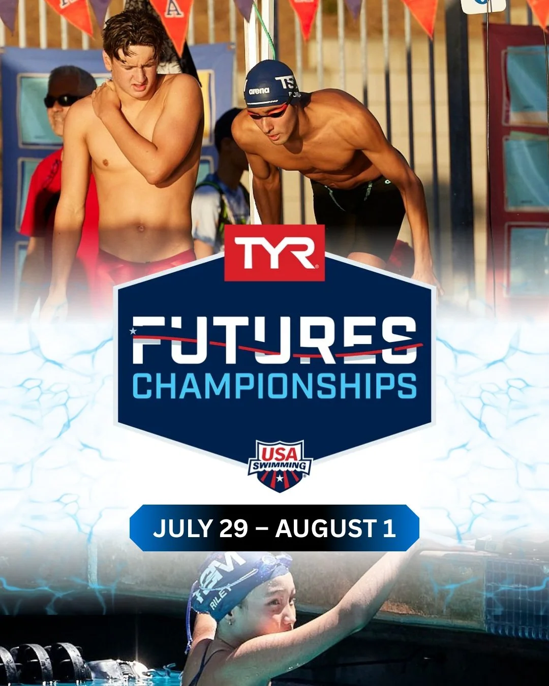 The championship season continues! 🌊

Wishing Riley, Bora, and Nikolai the best of luck as they compete at the 2026 TYR Futures Championships. Trust your training, race with confidence, and enjoy every moment. Go TSM! 💙❤️

#GoTSM #FuturesChampionsh