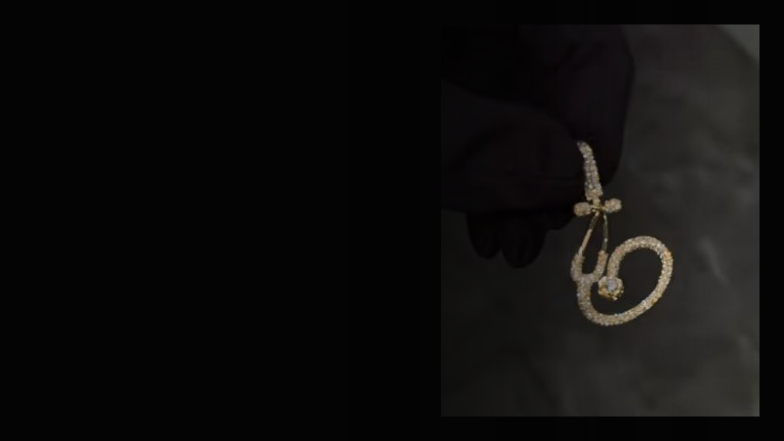 Limited-release natural diamond stethoscope pendant in solid 10K gold from Gold N Diamonds Tampa