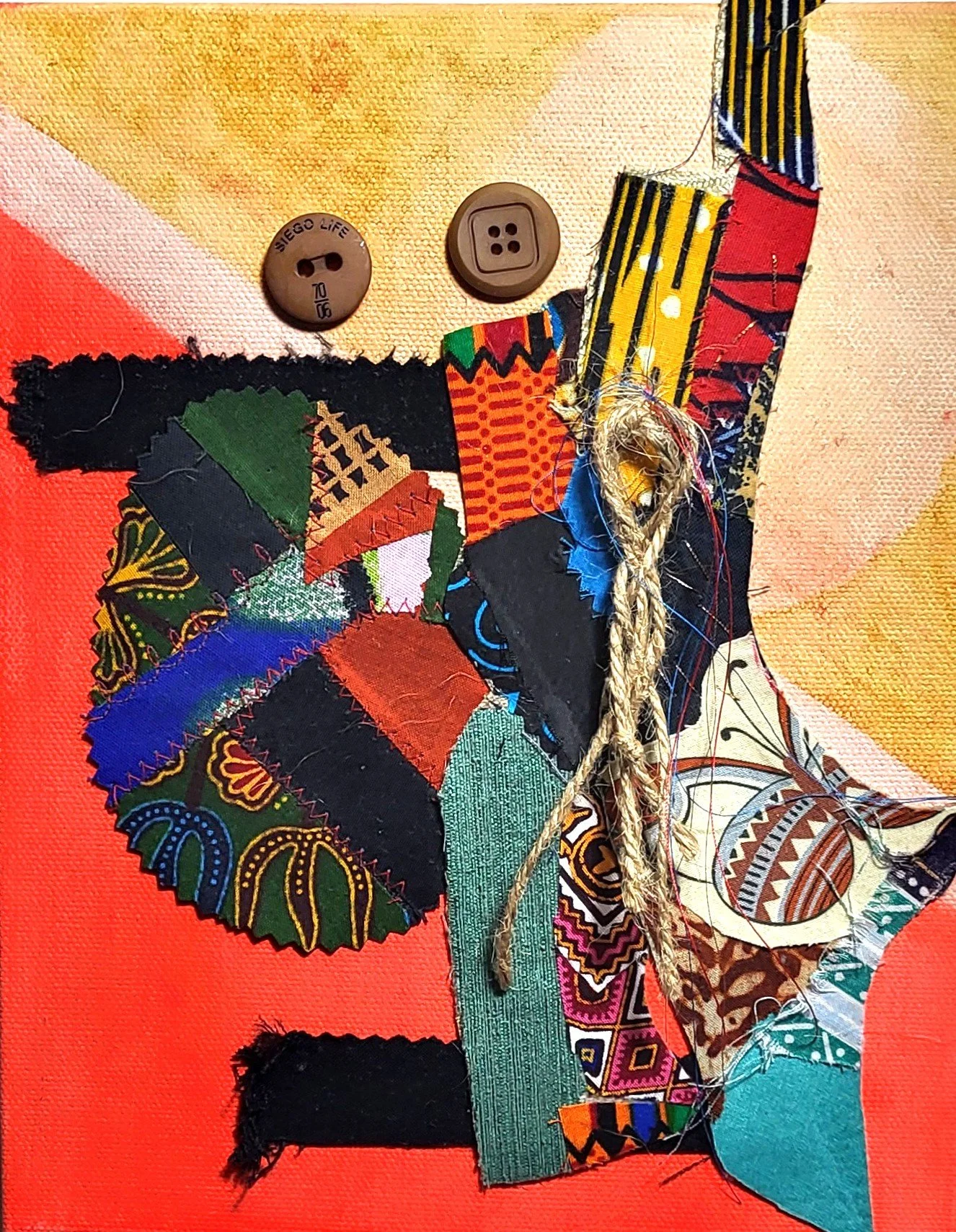 Two Figures with Buttons by Sandra D Davis