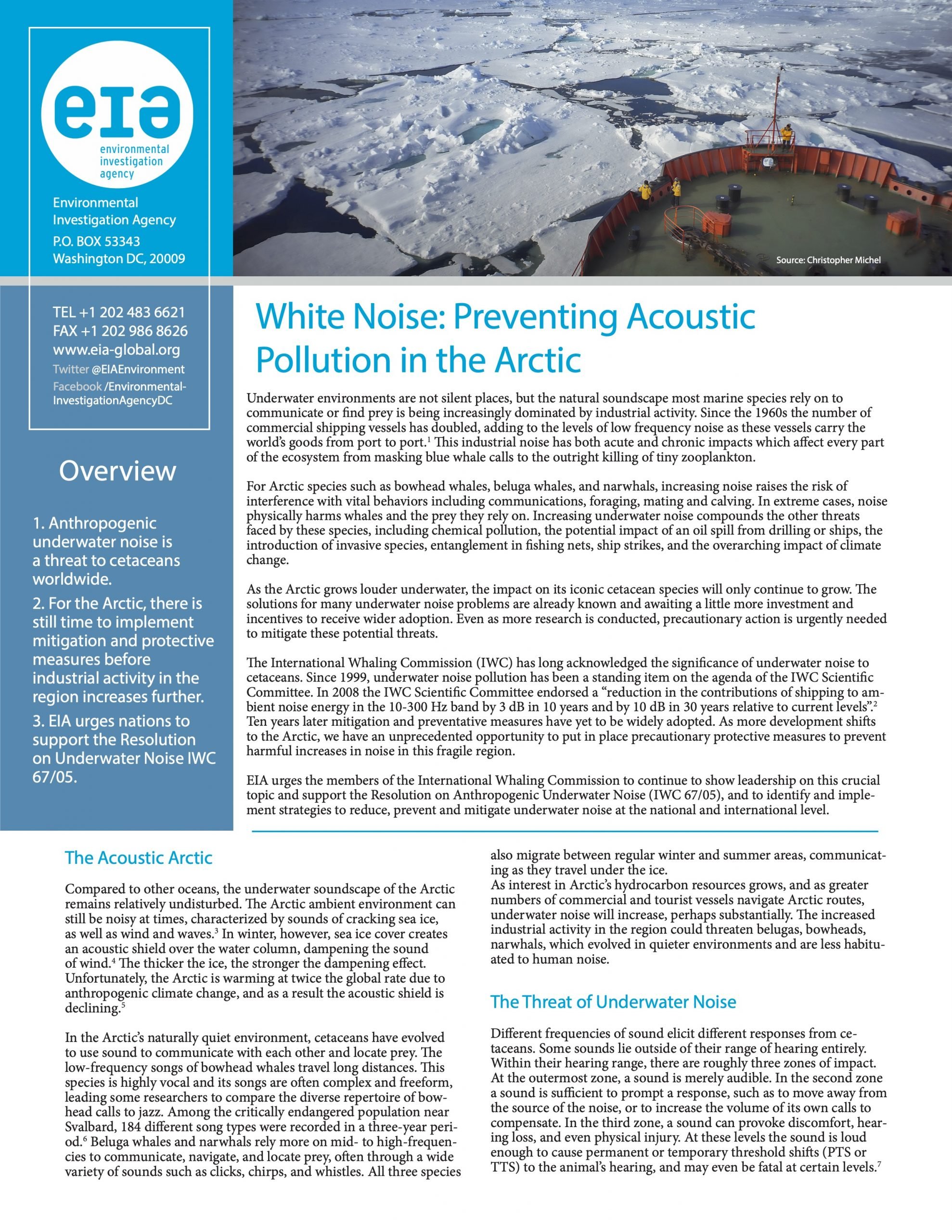 White Noise: Preventing Acoustic Pollution in the Arctic