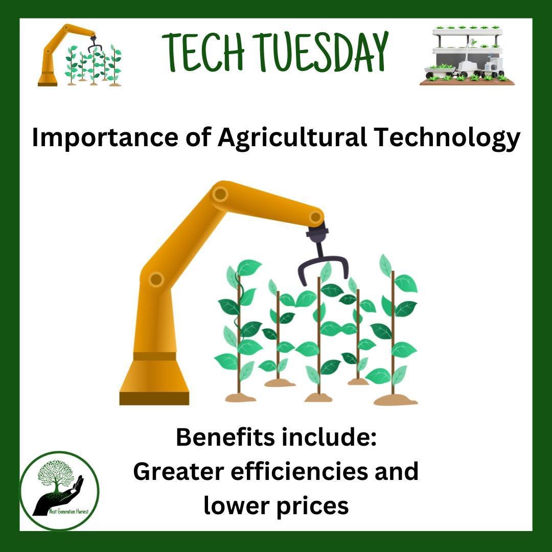TECH Tuesday: Importance of Agricultural Technology

Farmers no longer have to apply water, fertilizers, and pesticides uniformly across entire fields. In addition, robotic technologies enable more reliable monitoring and management of natural resour