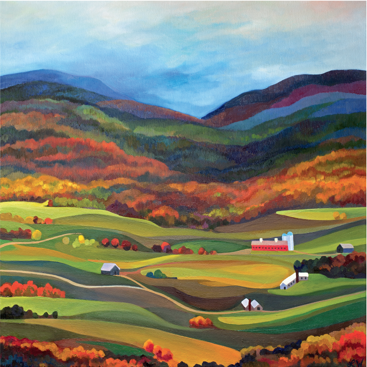 "Green Mountain Valley" 32" x 32" for client dining room