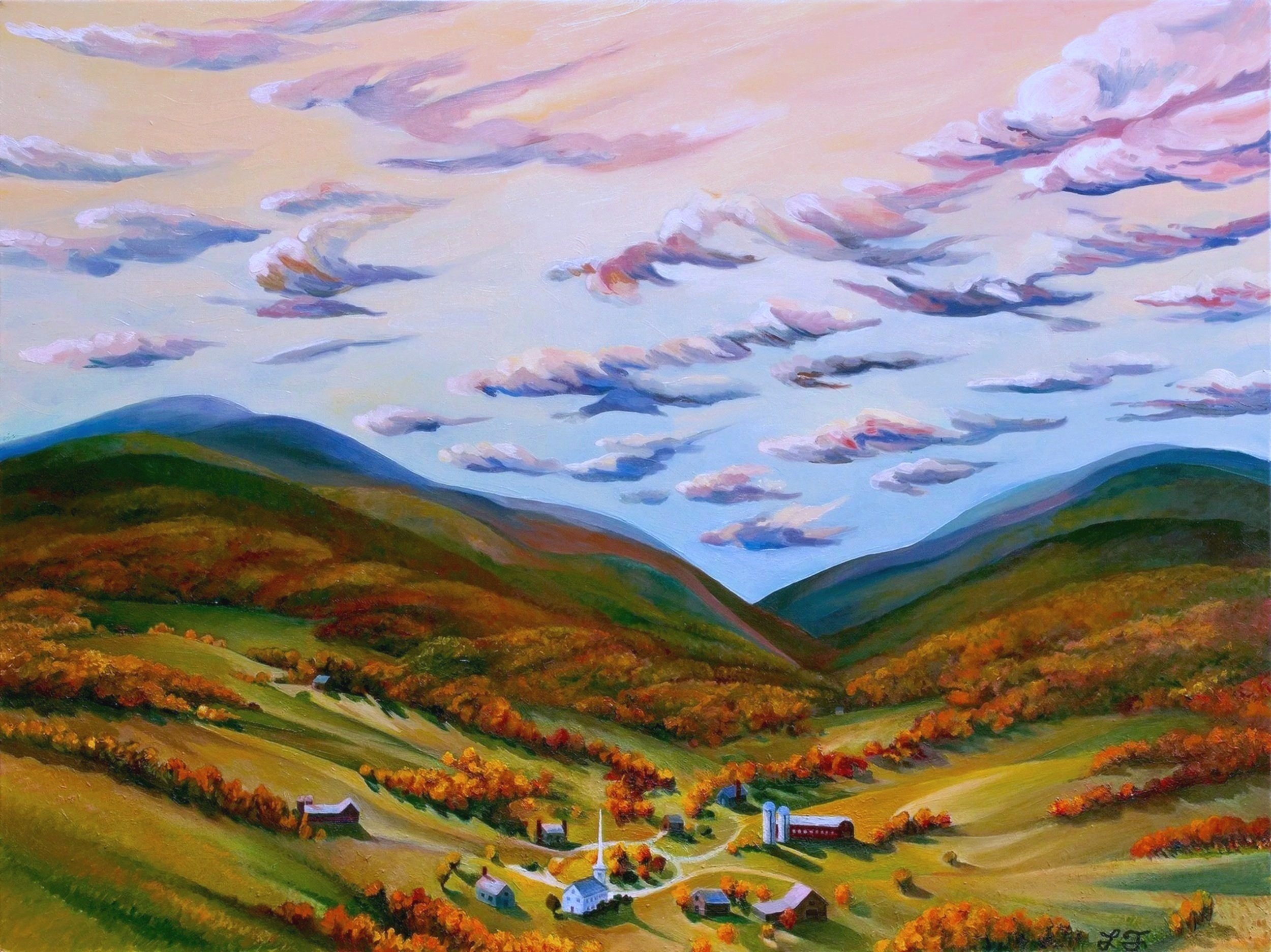 Eastbound Valley in the Green Mountains - Oil on canvas 28" x 34"