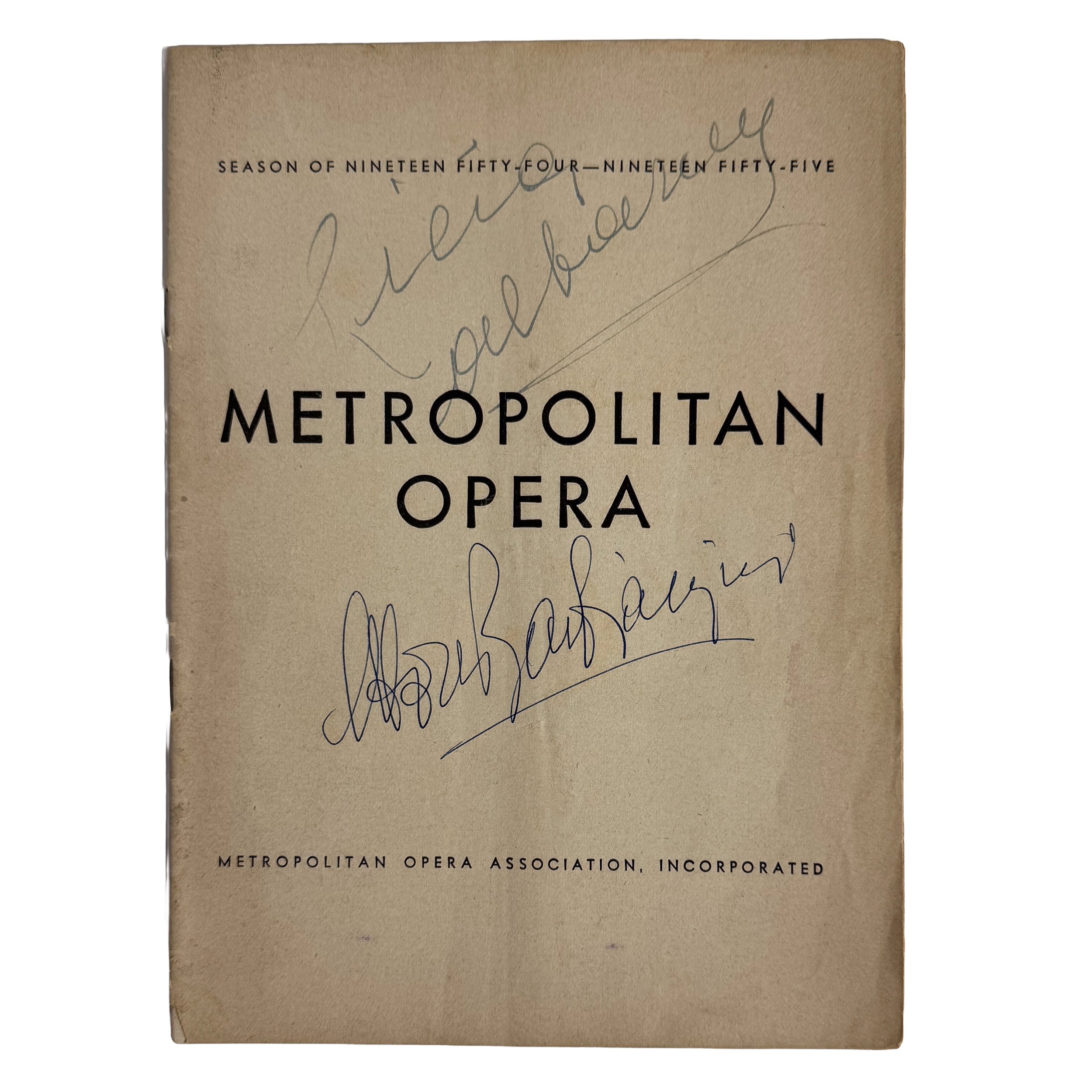 La Traviata. Season of Nineteen Fifty-Four--Nineteen Fifty-Five (Signed)