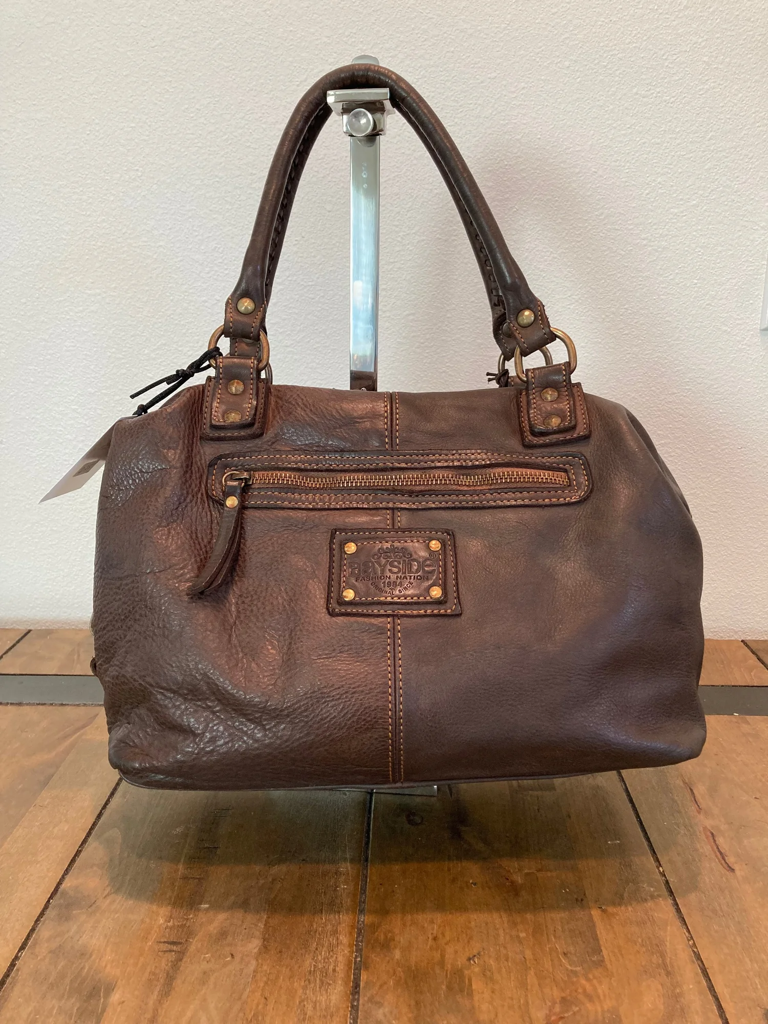 値下shesaidthat Sheshe bag brown Lucia Bayside Leather Satchel and Crossbody Bag Chocolate Brown