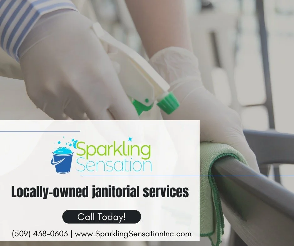 Sparkling Sensation, Inc. is locally-owned and locally-loved! While we specialize in cleaning medical facilities, we love serving all local businesses. Give us a call today!
(509) 438-0603 | www.SparklingSensationInc.com