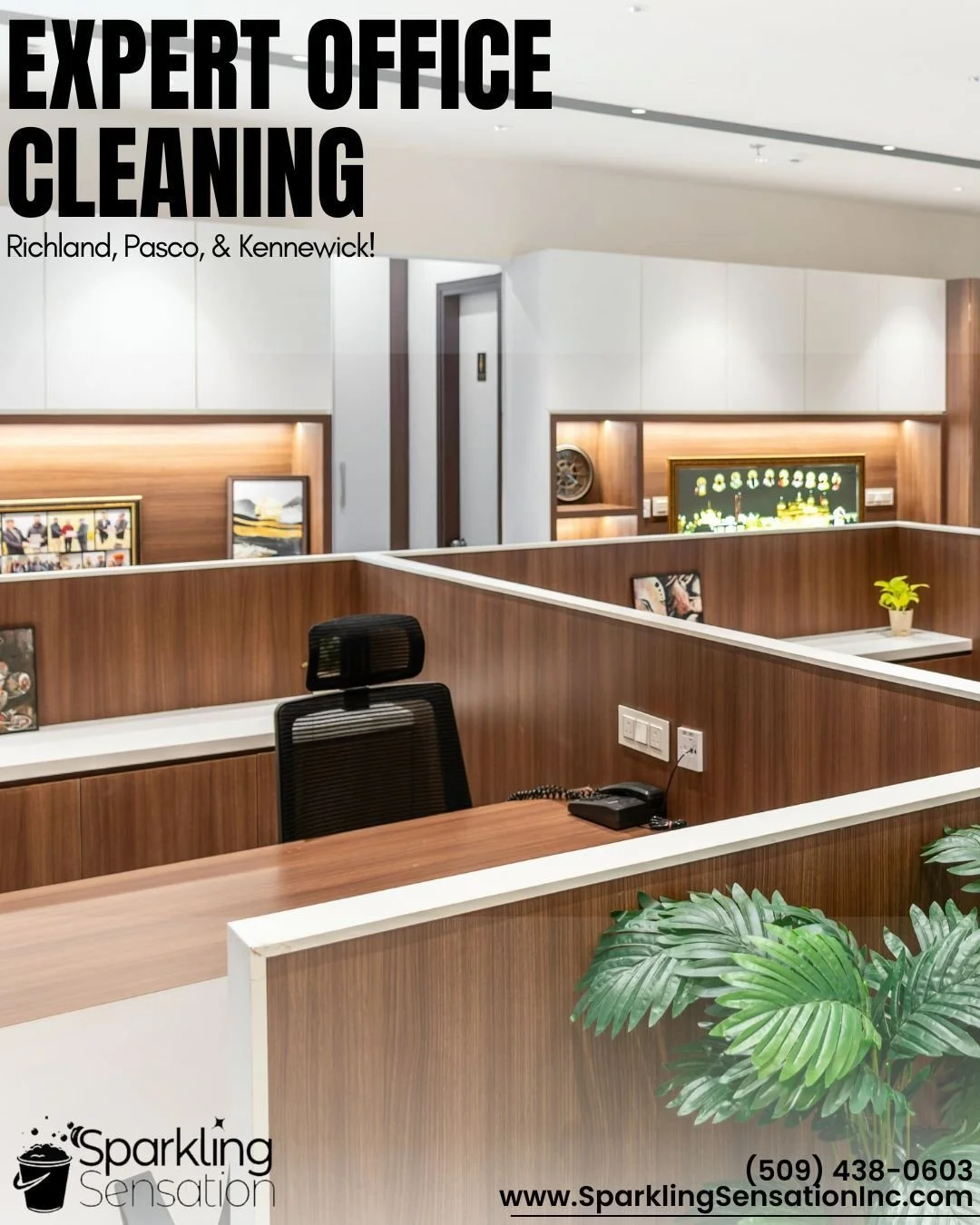 ✨ A clean space is a productive space! Our team is proud to keep local offices, storefronts, and facilities spotless&mdash;so you can focus on what matters most. 
Give give our team a call for any janitorial services in Richland, Pasco, or Kennewick!