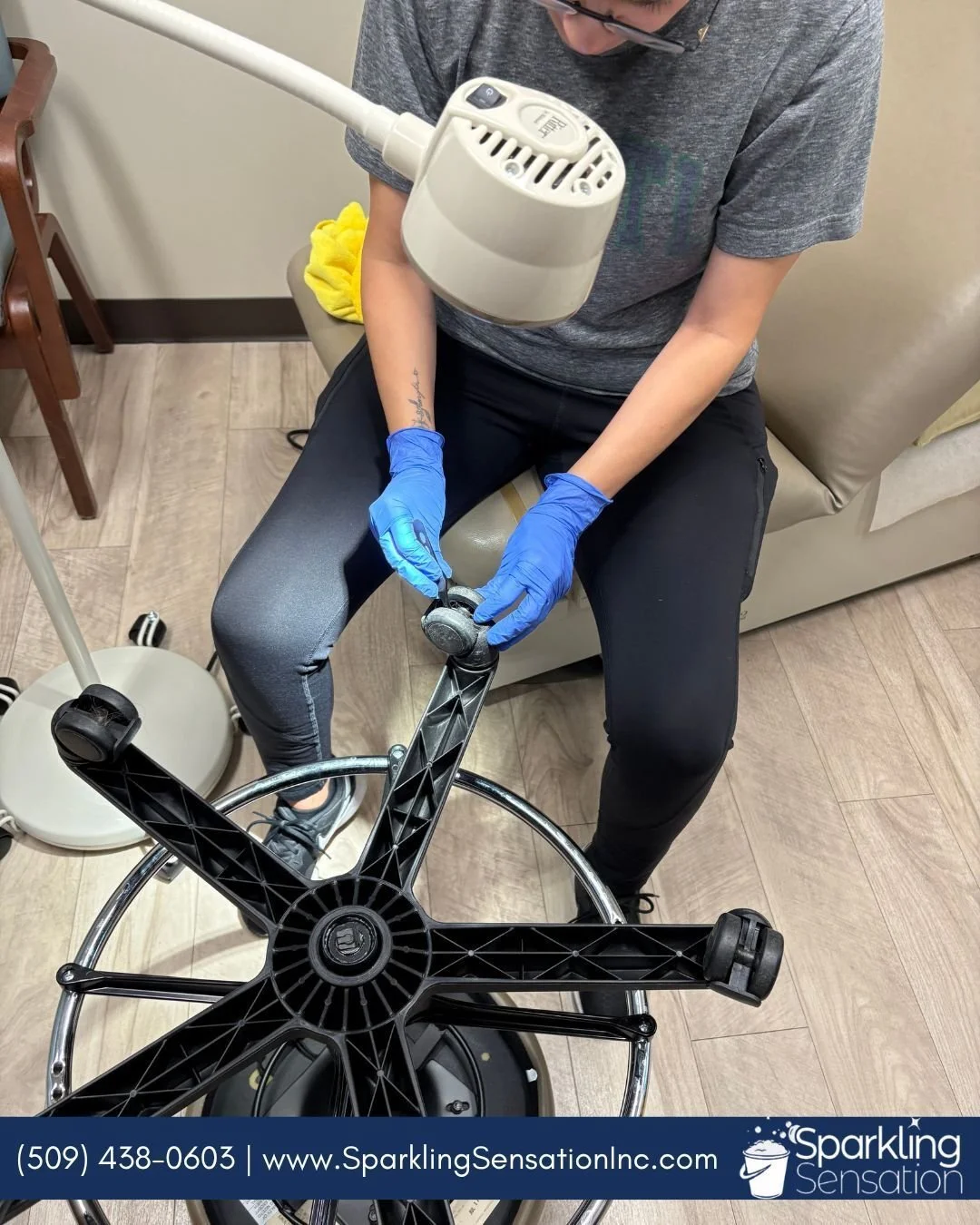 An example of our excellent team paying extra attention to the details! We know that a tidy space makes all the difference. Give us a call so we can put together a cleaning plan that fits the schedule of your facility!
(509) 438-0603 | www.SparklingS