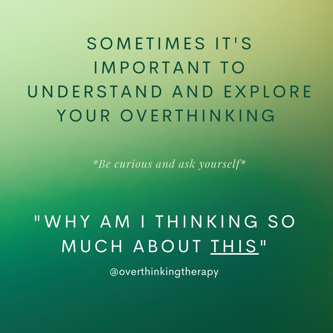 Let's get curious, not judgmental, about why we do the things we do.

Curiosity ➡ awareness ➡ opportunities to make choices and changes

Are you overthinking a conversation you had because approval from others is important to you?

Are you fixating o