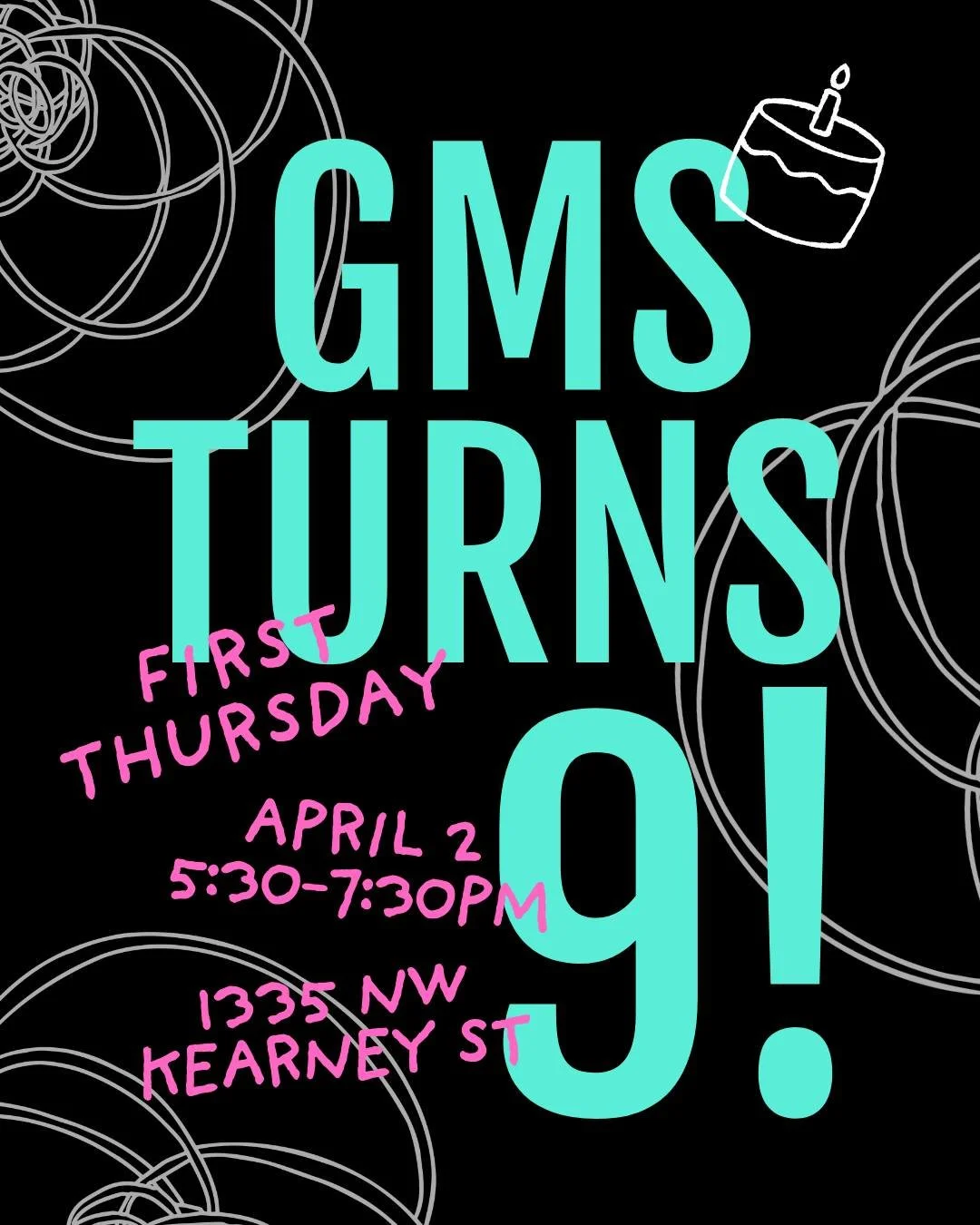 🎈 Did you know? GMS turns 9 this month! 🎈

🎉 You're invited to join us at the GMS gallery to celebrate this milestone with warmth, laughter, and of course - cake! Join us for @firstthursdaypdx on Thursday, April 2, 5:30-7:30pm. 📍1335 NW Kearney S