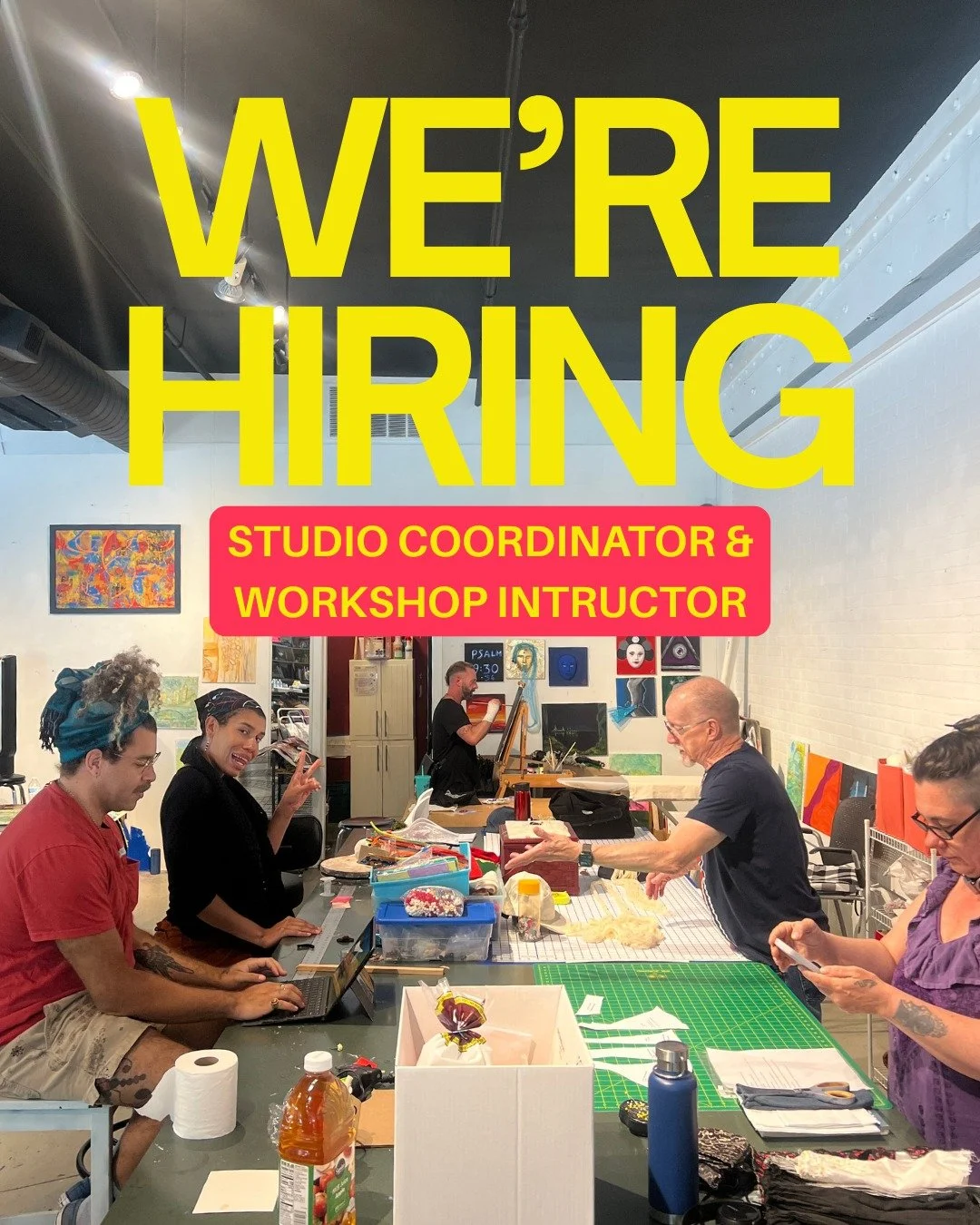 👋 Are you a people person with high energy? Do you have experience in the arts? Do you love teaching and social justice and live in Portland? If so, we're looking for you!

🎨 Gather:Make:Shelter is hiring a Studio Coordinator &amp; Workshop Instruc