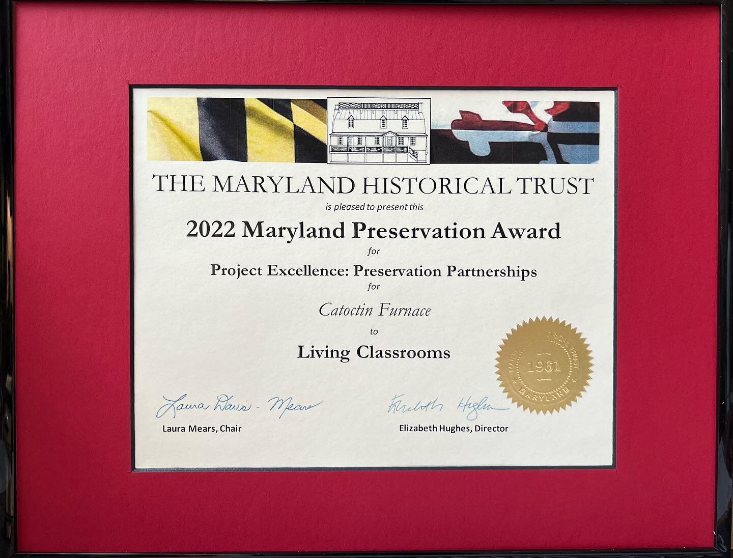 Thrilled to start the year off with this award from @mdhistoricaltrust 👏 👏 👏 

If you haven&rsquo;t been to @catoctinfurnace or @catoctinnps, it&rsquo;s well worth a visit! Our Fresh Start students assisted with preservation efforts, earning this 