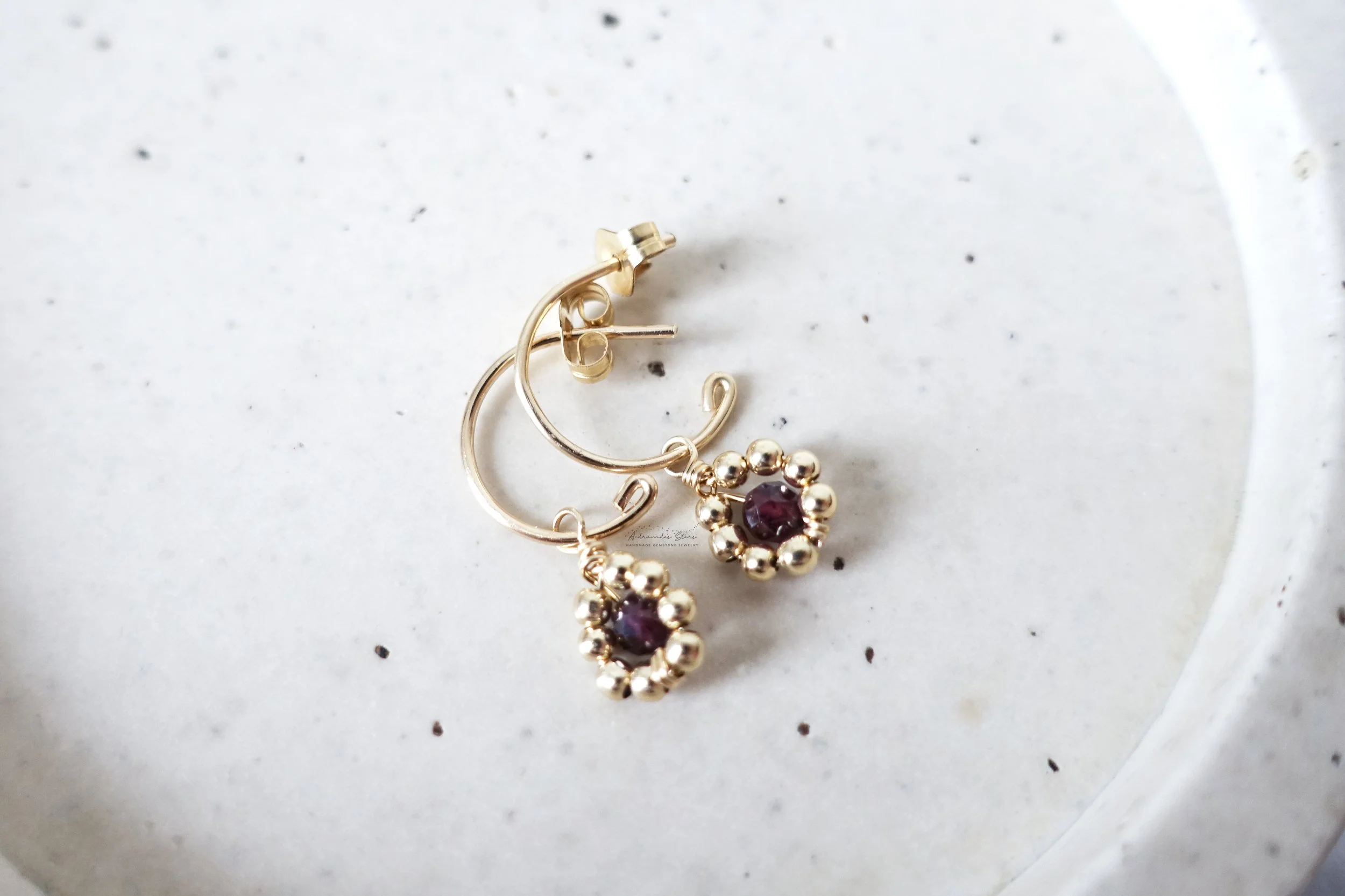 flower power gf garnet earrings tray.jpg