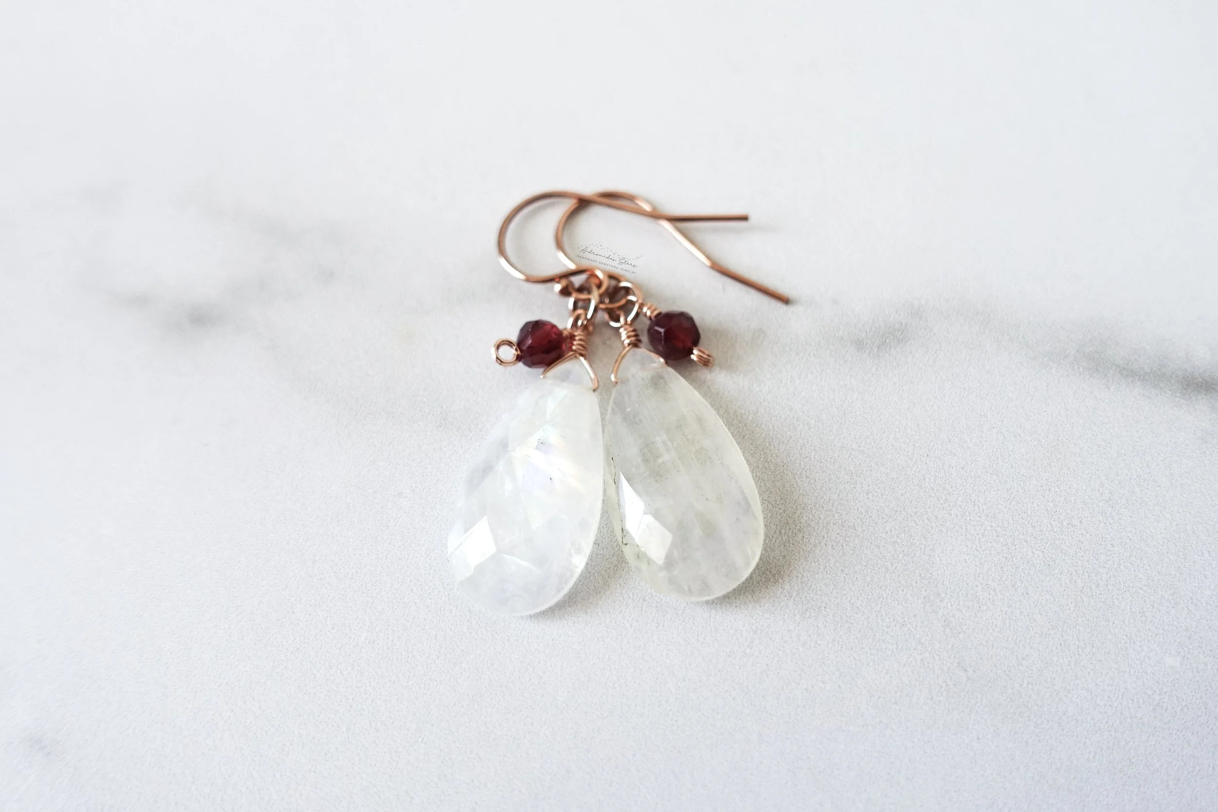 moonstone garnet rose gold earrings  full.jpg