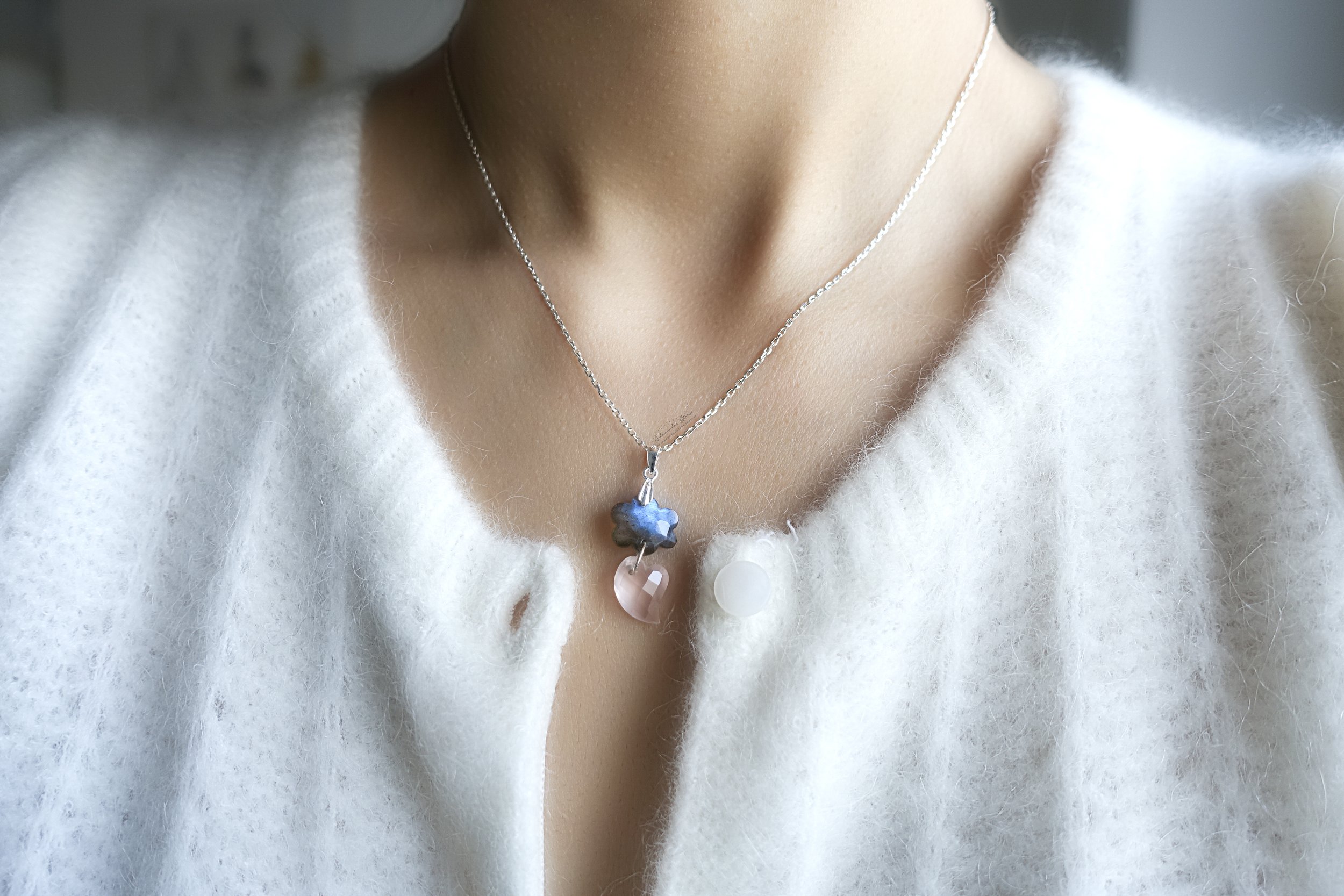 labradorite cloud rose heart necklace on model.jpg