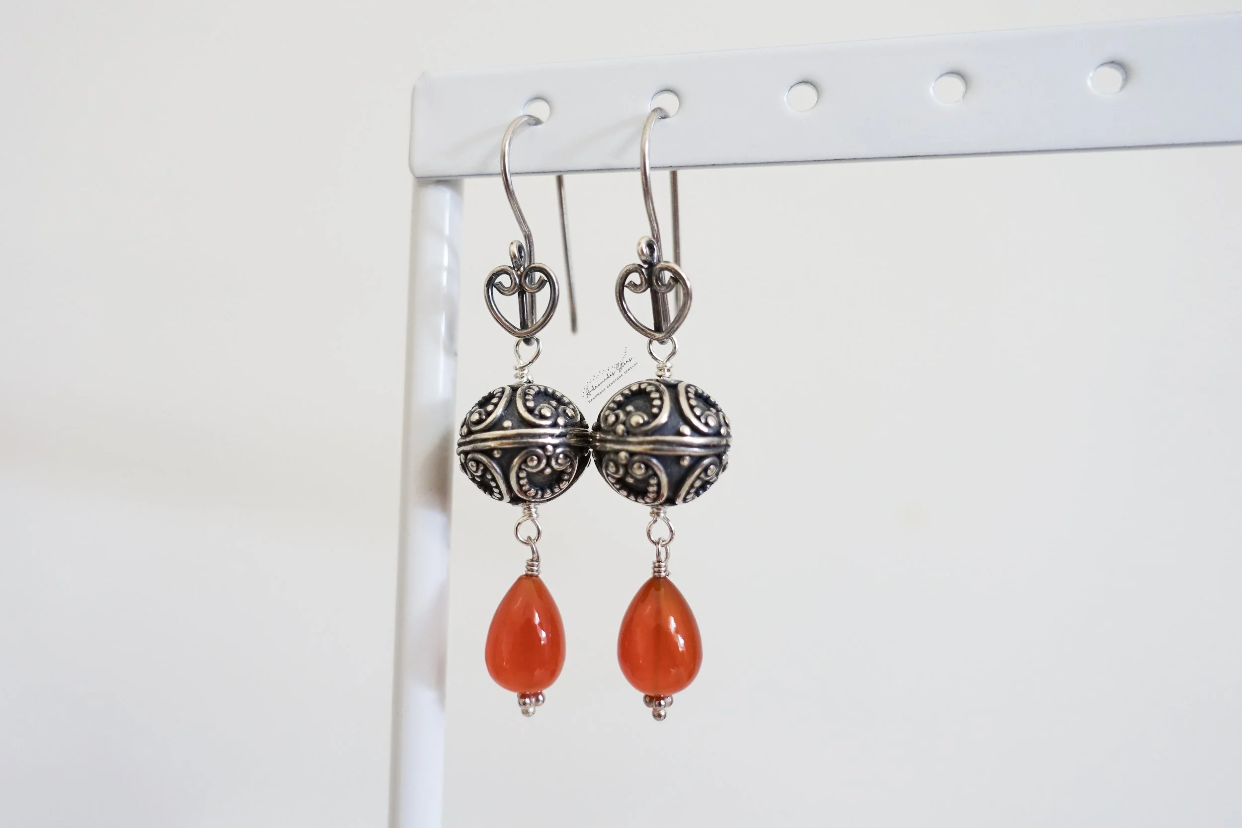 bali carnelain earrings hanging.jpg