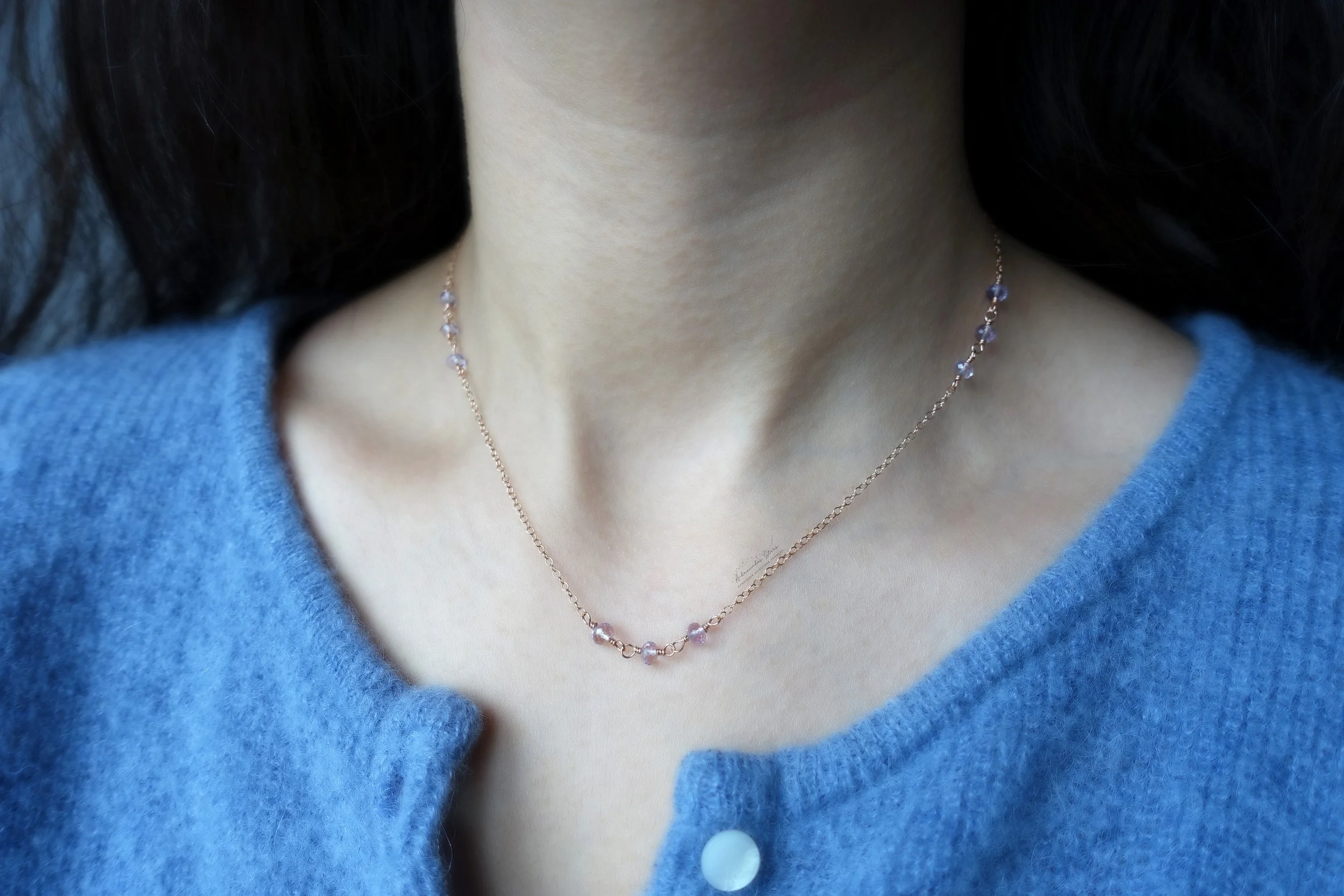 rose gold pink amethyst necklace model.jpg