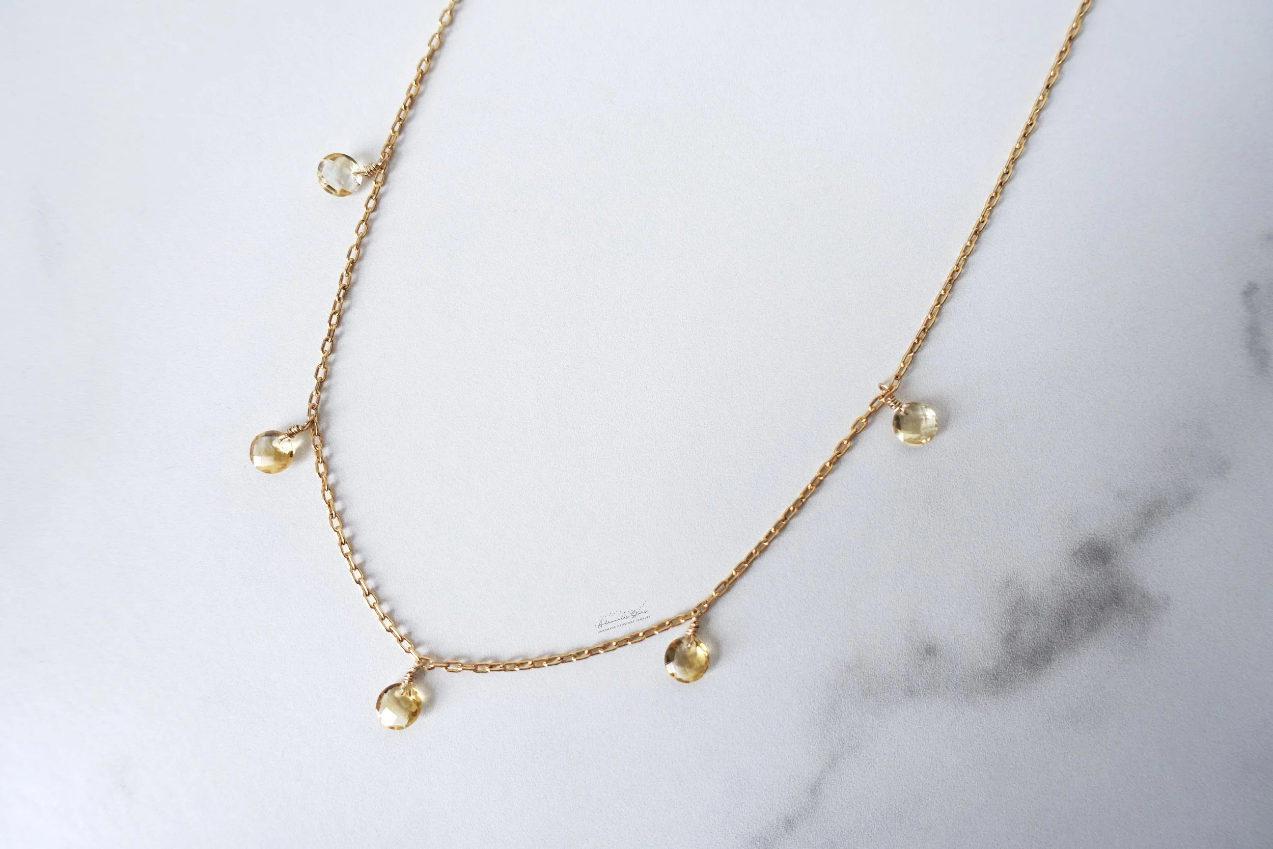 citrine gold choker necklace close up birds eye.jpg