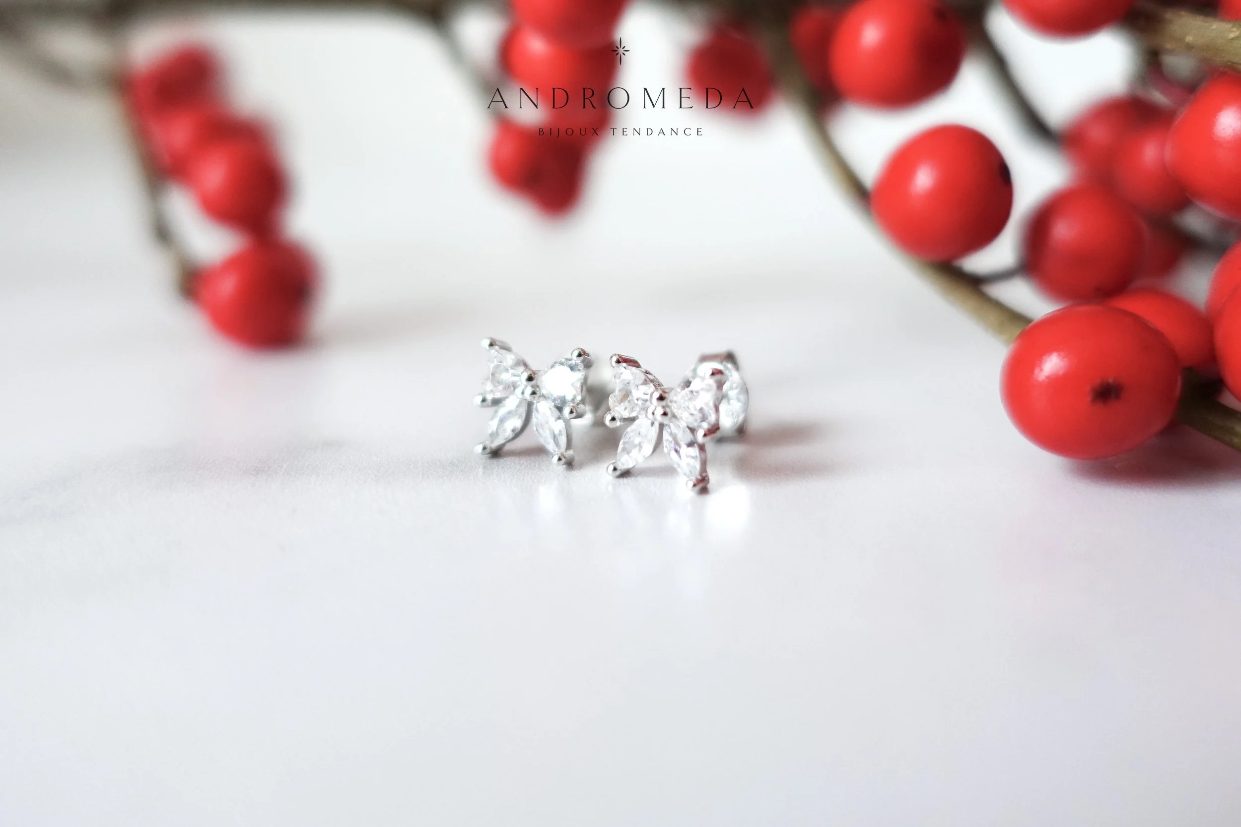 bow jeweled earrings ss holiday red AB.jpg