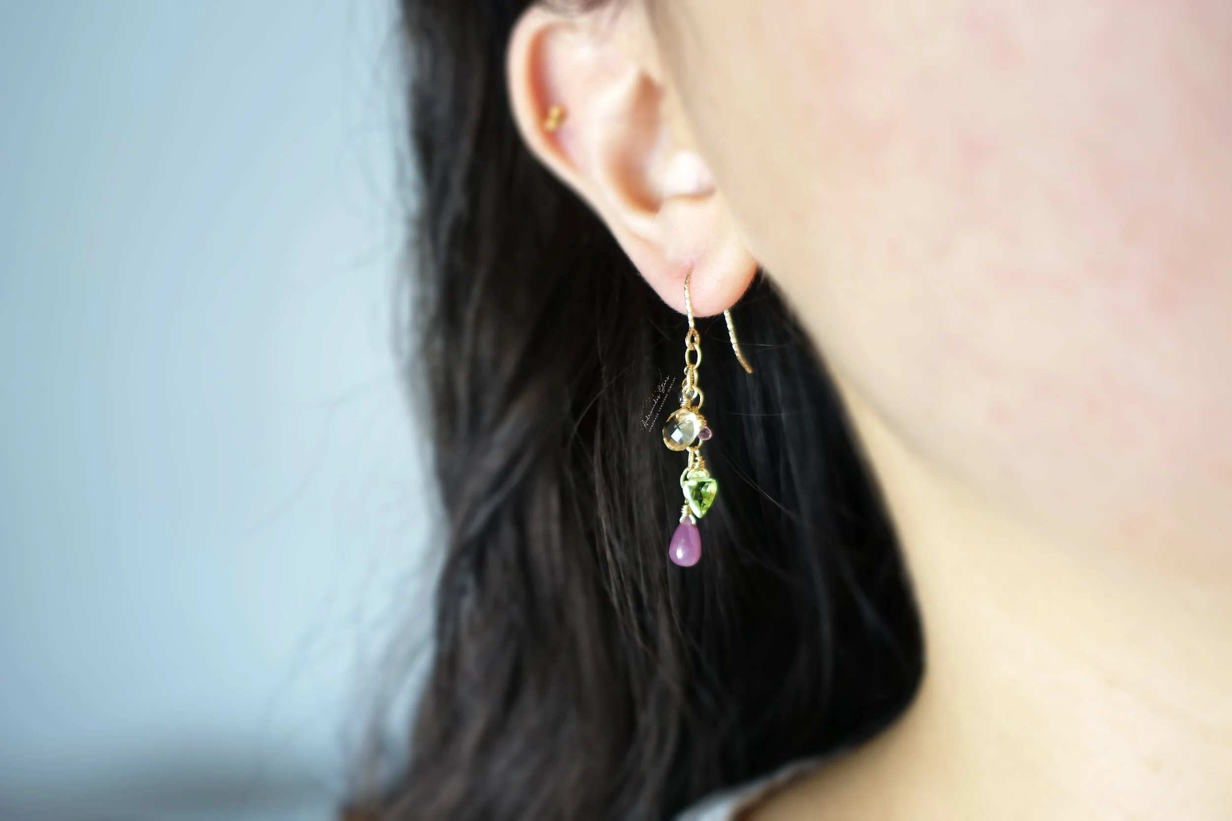 multi gemstone earrings model.jpg