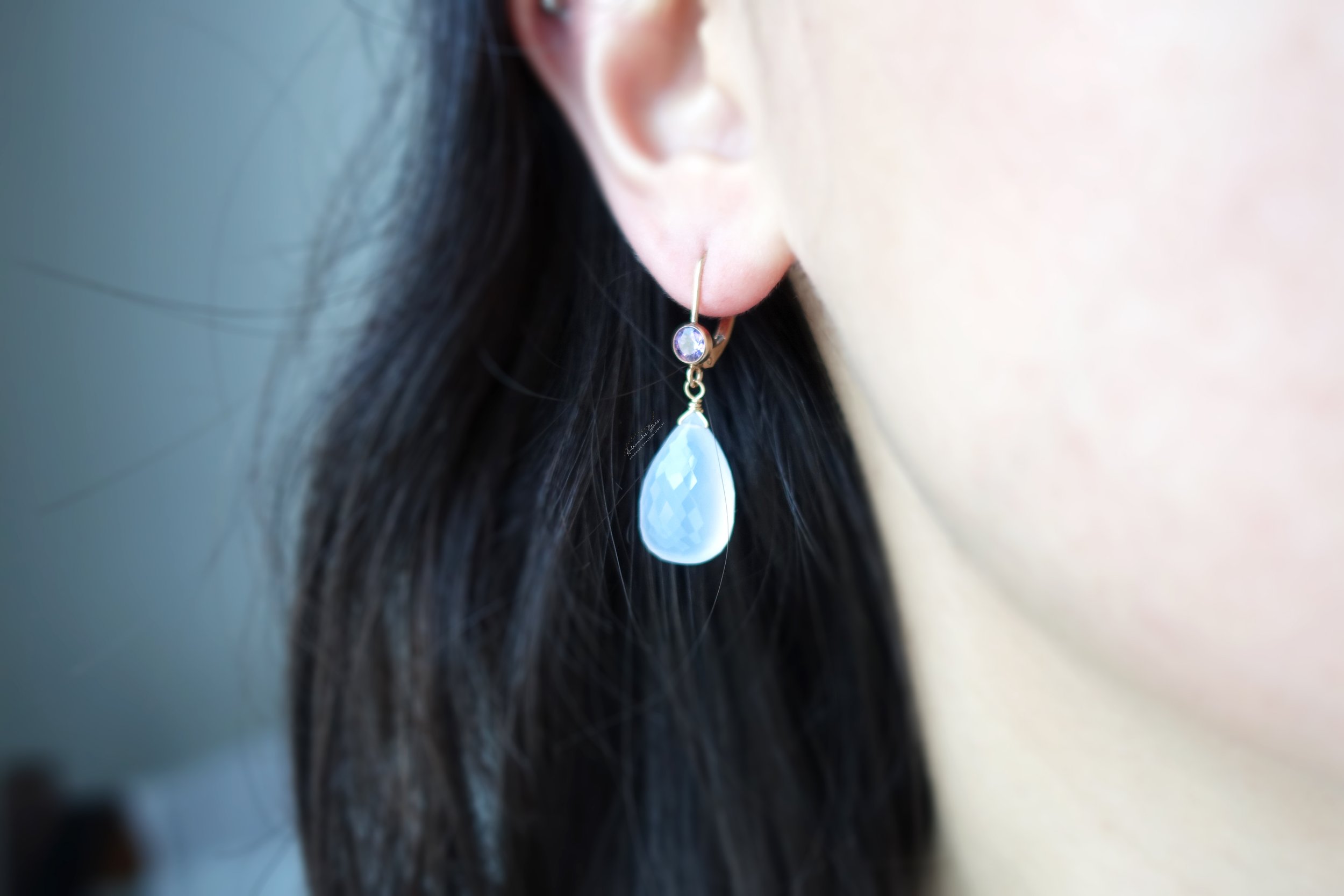 chalcedony amethyst lever back earrings on.jpg