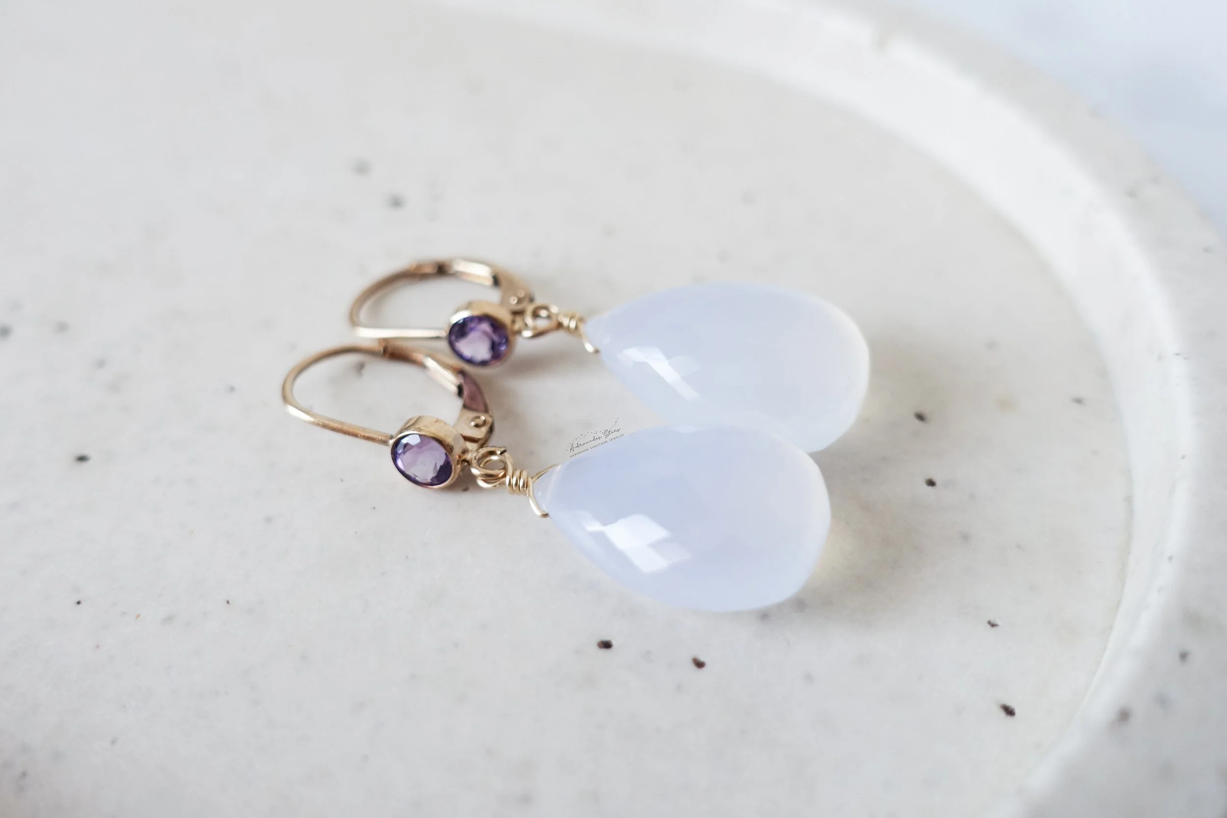 chalcedony amethyst earrings tray close up.jpg