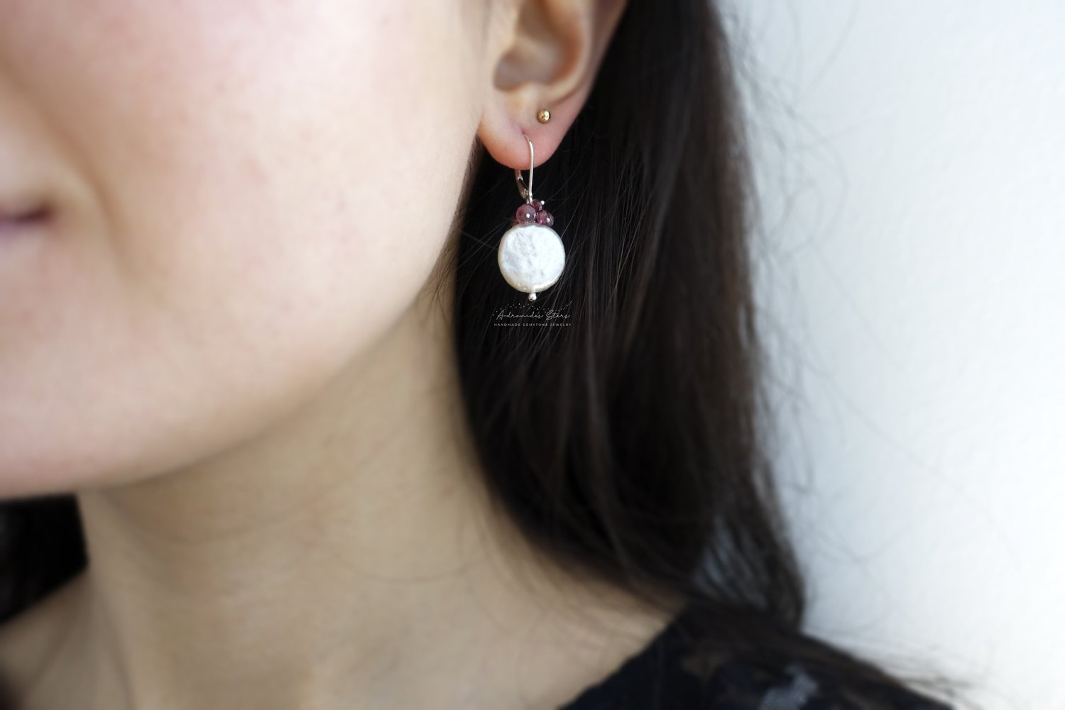 Boucles D'oreilles Strass & Paillettes Roses - Dormeuses Argentées, Neuves Avec étiquette !